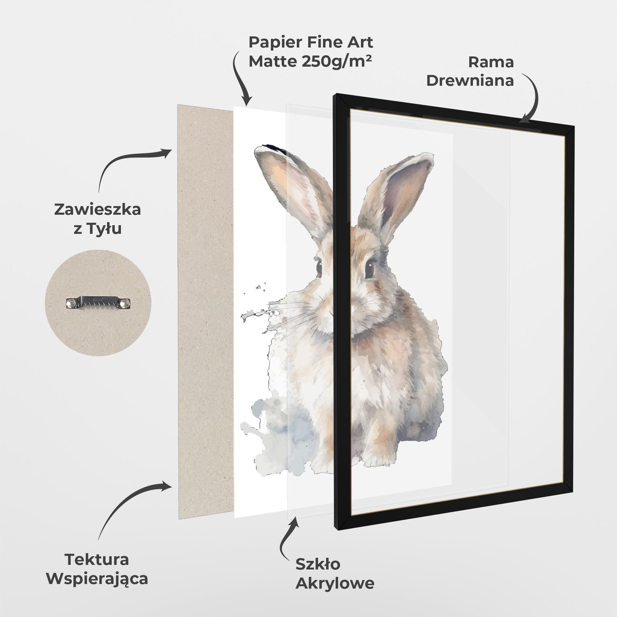 Plakat w Ramie Watercolor Cute Bunny mockup 1