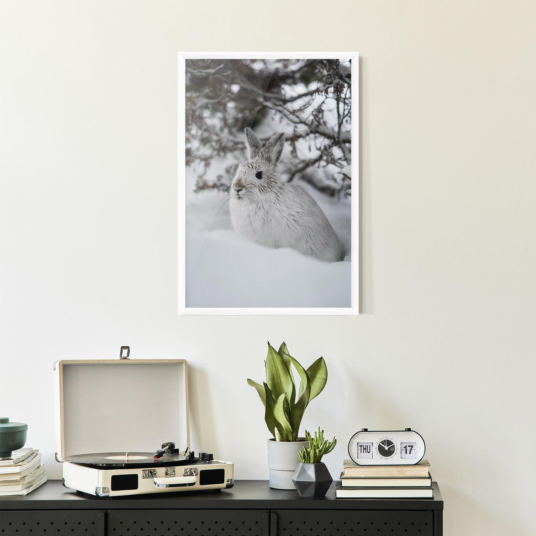 Plakat w Ramie Bunny In Snow mockup 2
