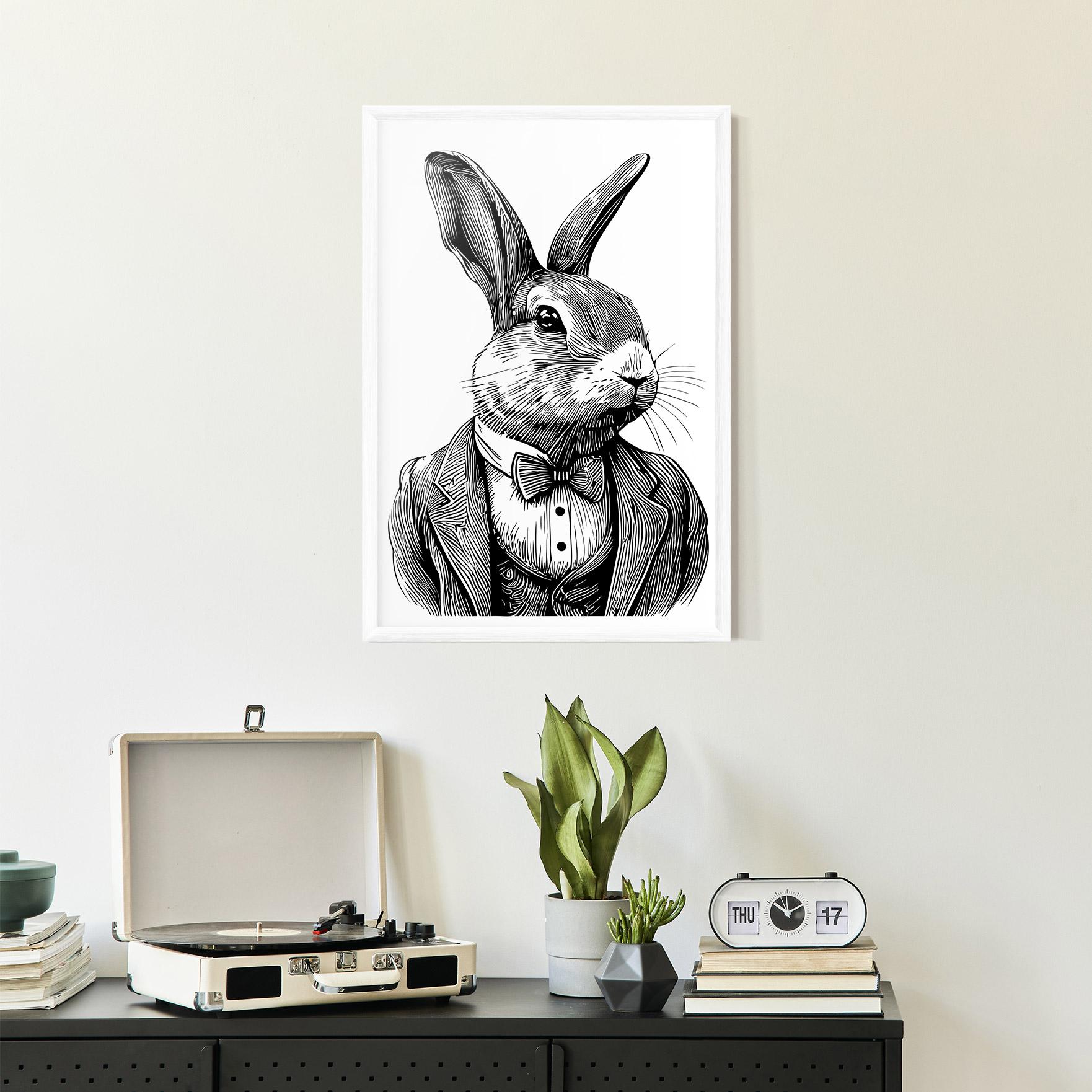 Plakat w Ramie Bunny In Suit mockup 2