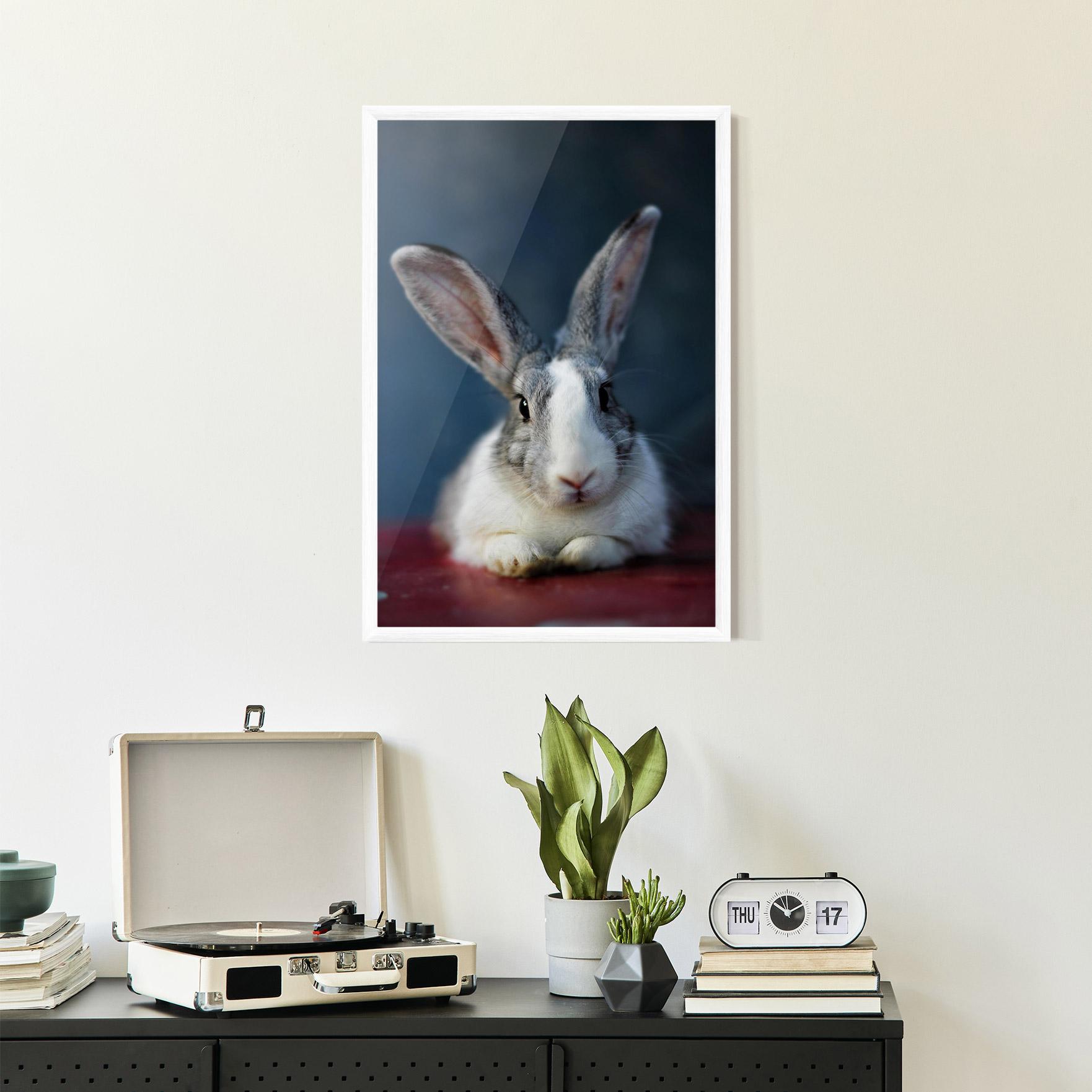 Plakat w Ramie Cute Grey Bunny mockup 2