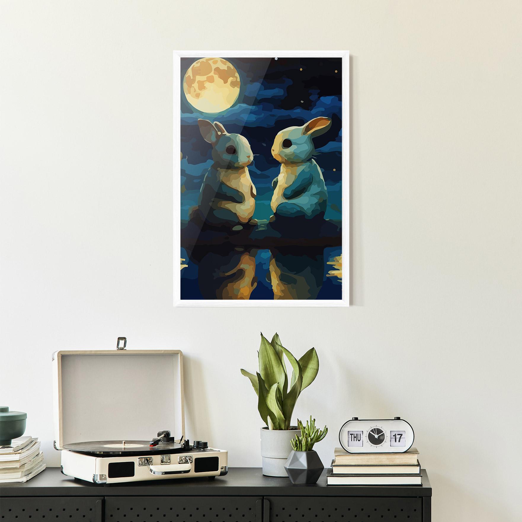 Plakat w Ramie Full Moon Bunny mockup 2