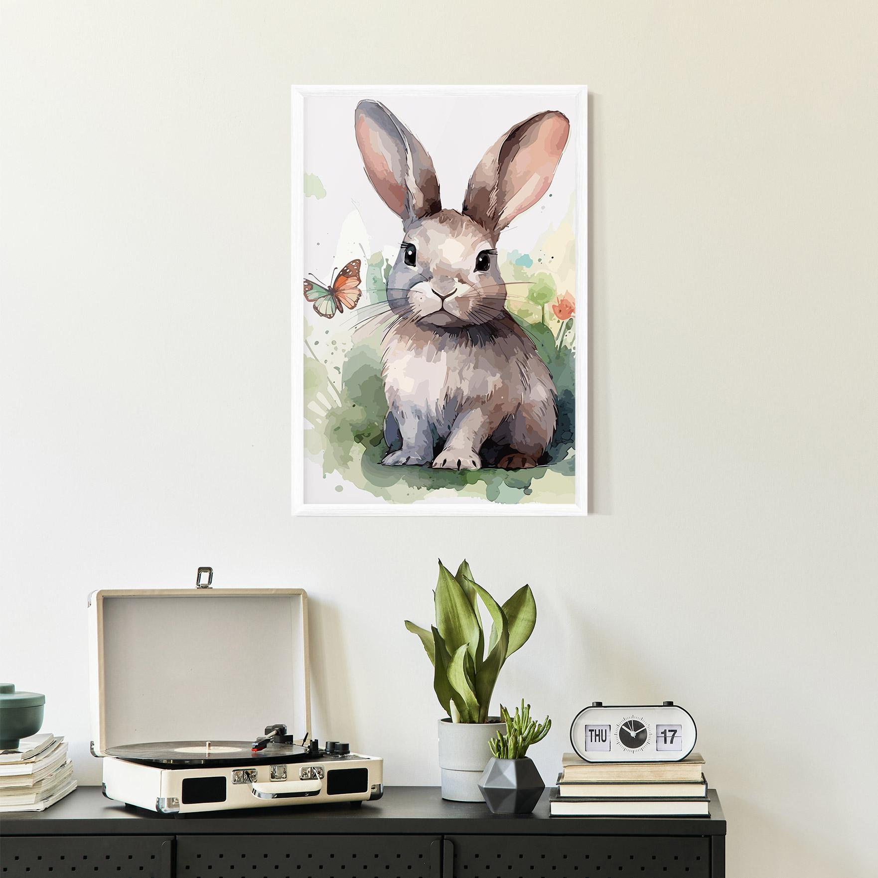 Plakat w Ramie Pretty Bunny Art mockup 2