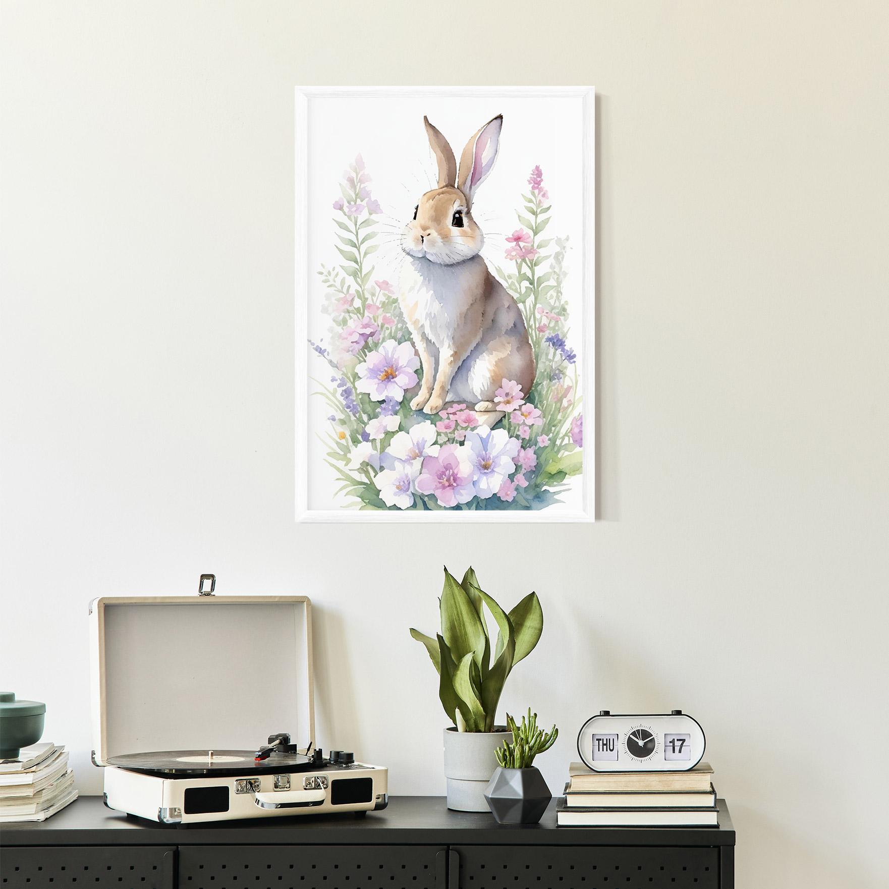 Plakat w Ramie Pretty Cute Bunny mockup 2