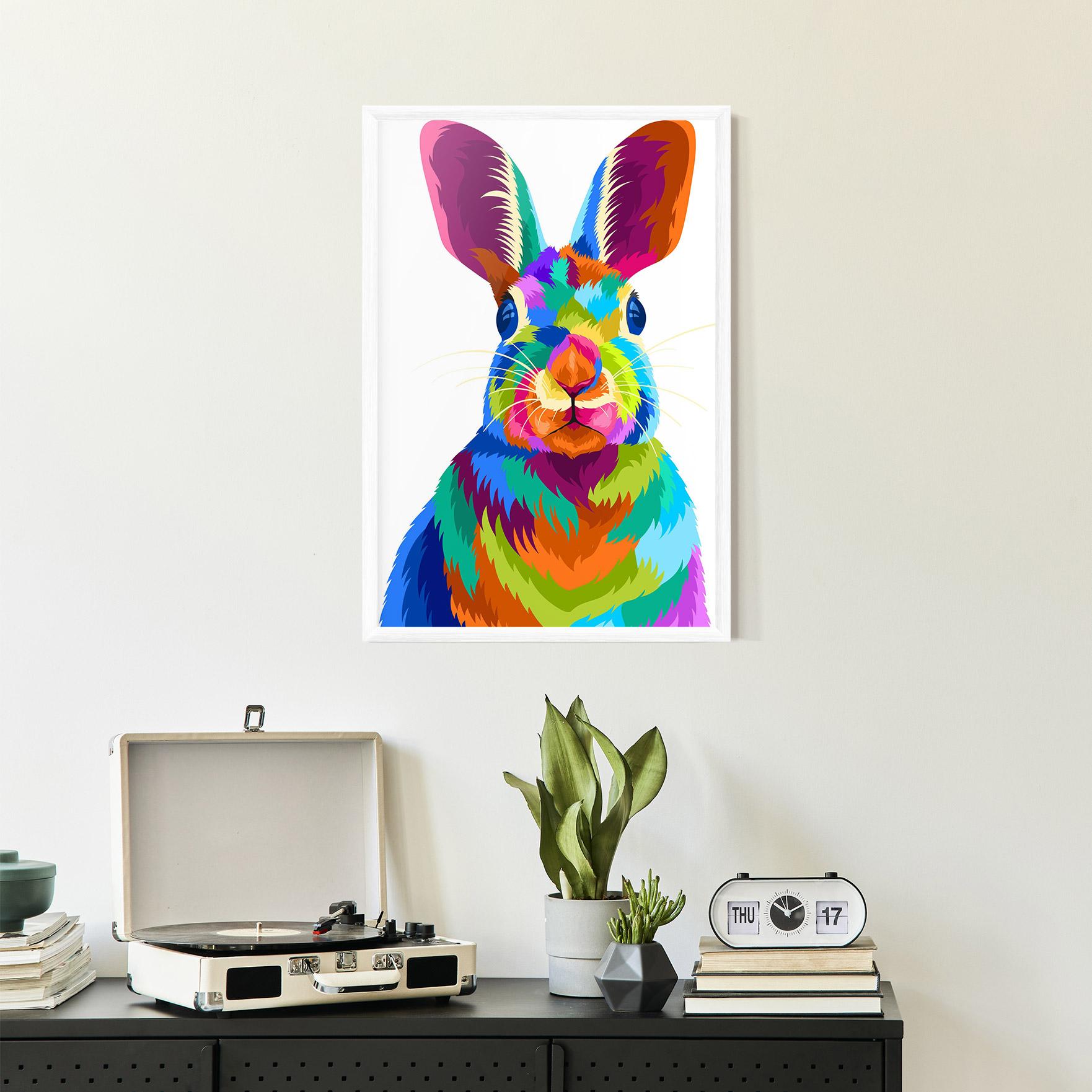 Plakat w Ramie Rabbit Art Style mockup 2