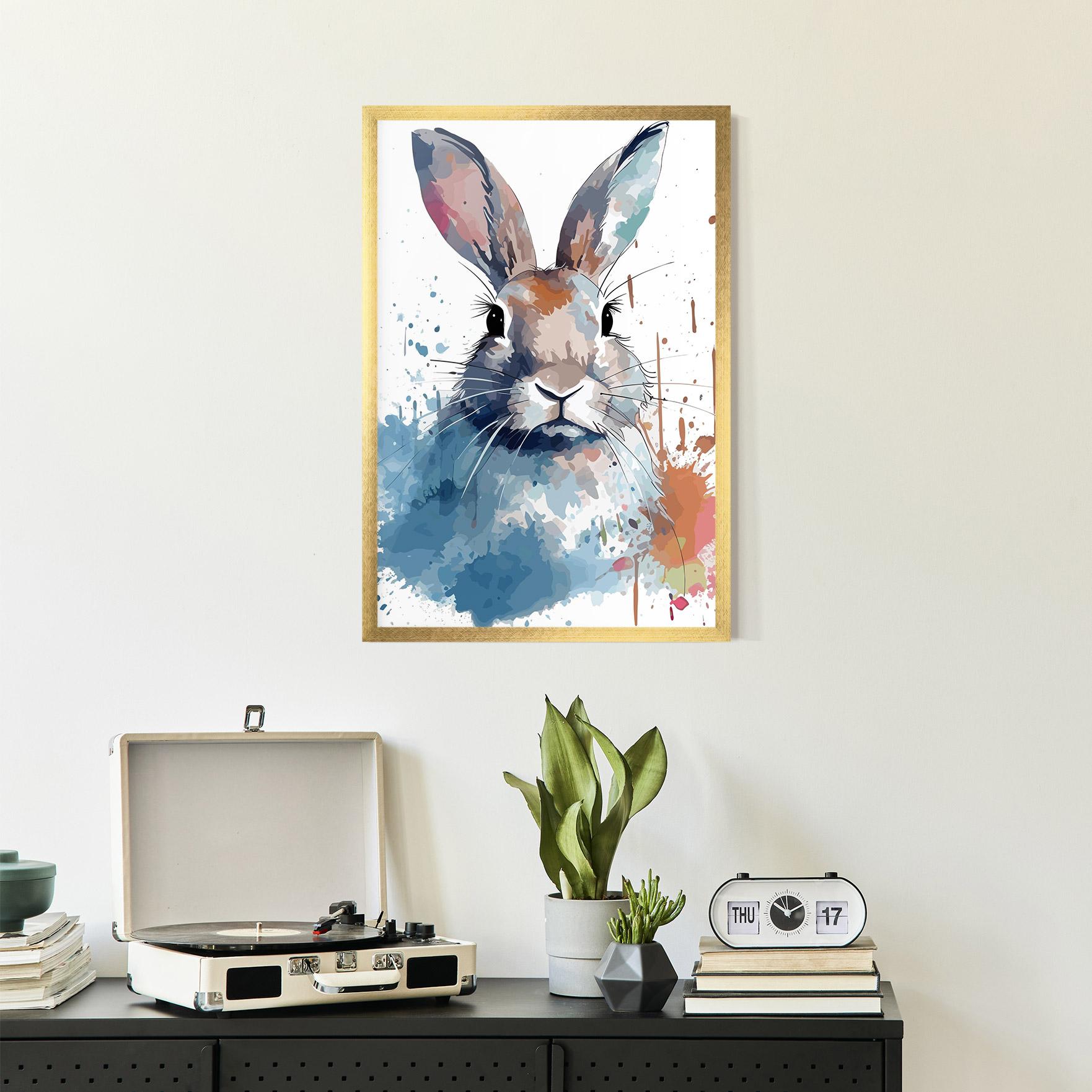 Plakat w Ramie Bunny Art Splash mockup 2