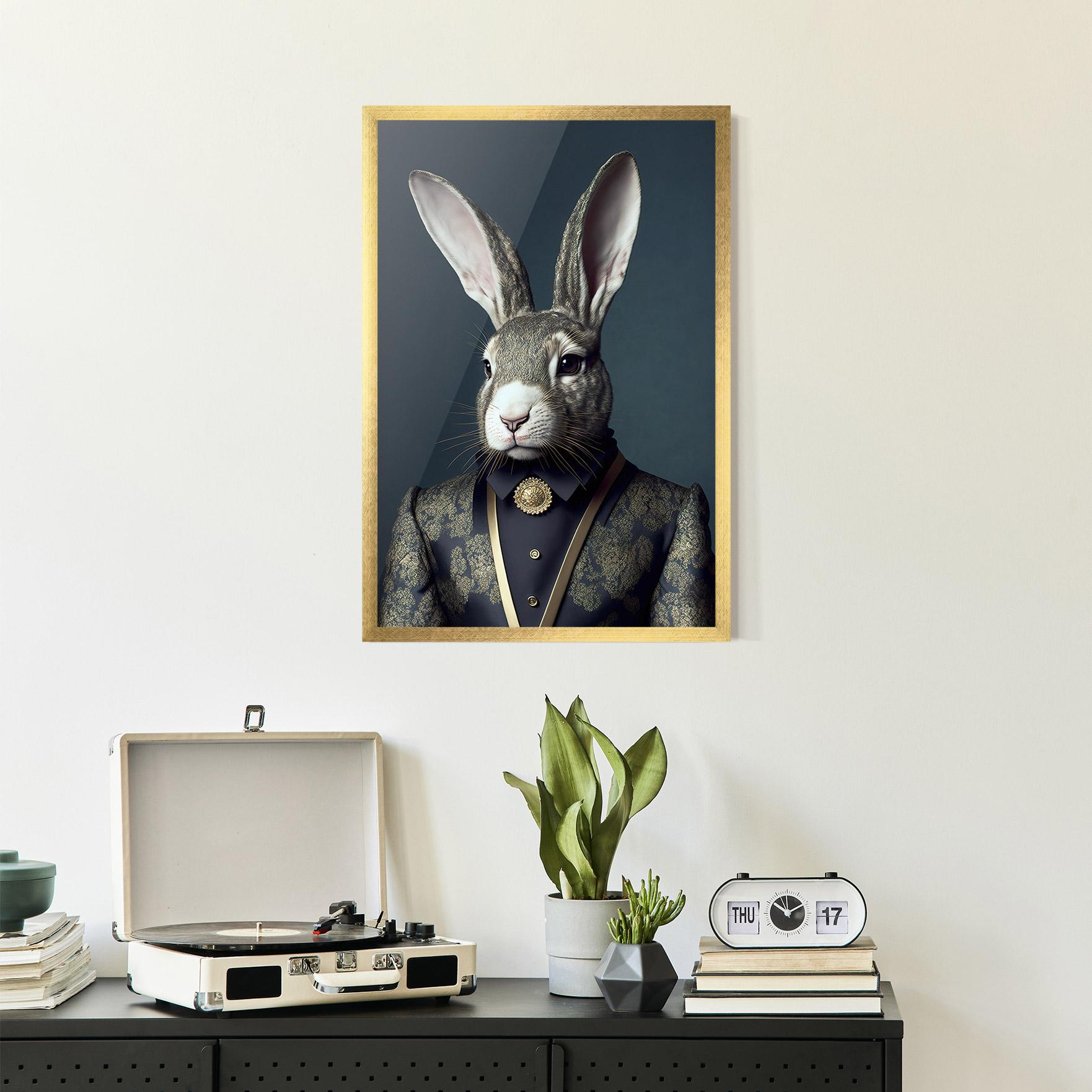 Plakat w Ramie Elegant Rabbit mockup 2