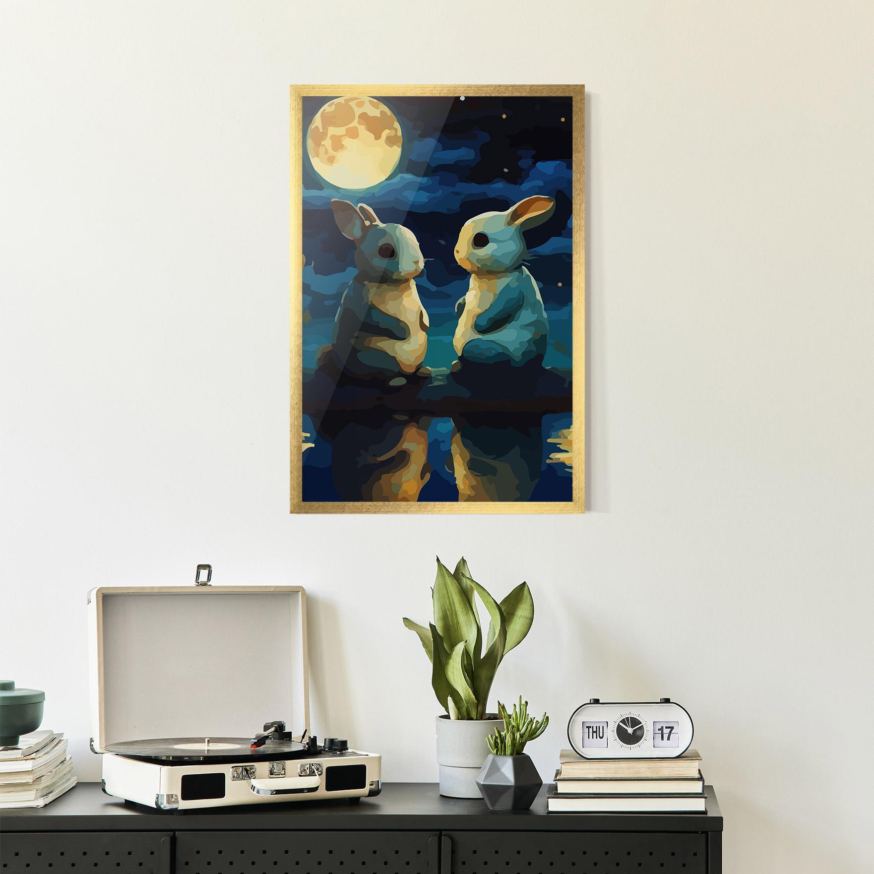 Plakat w Ramie Full Moon Bunny mockup 2