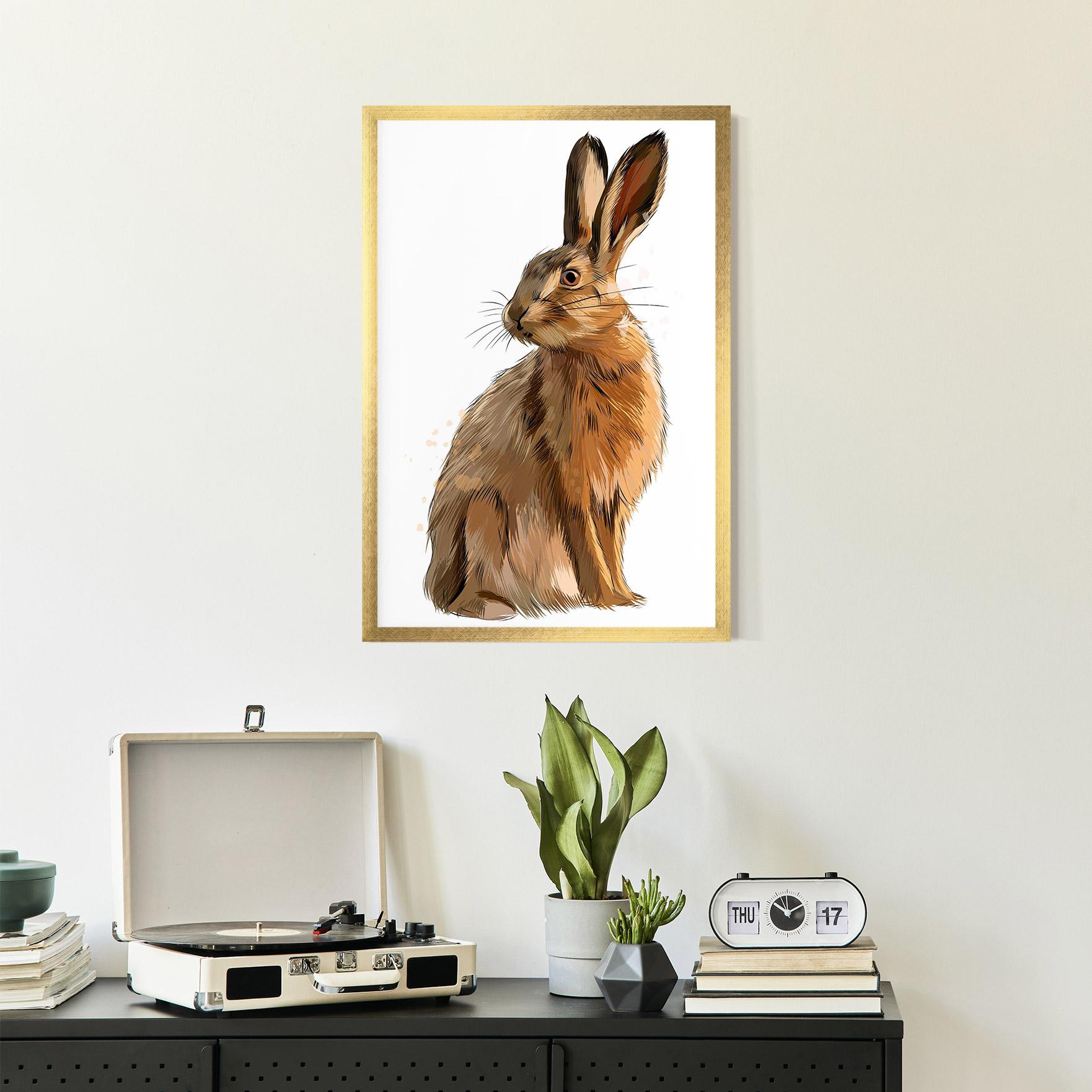 Plakat w Ramie Painted Bunny mockup 2