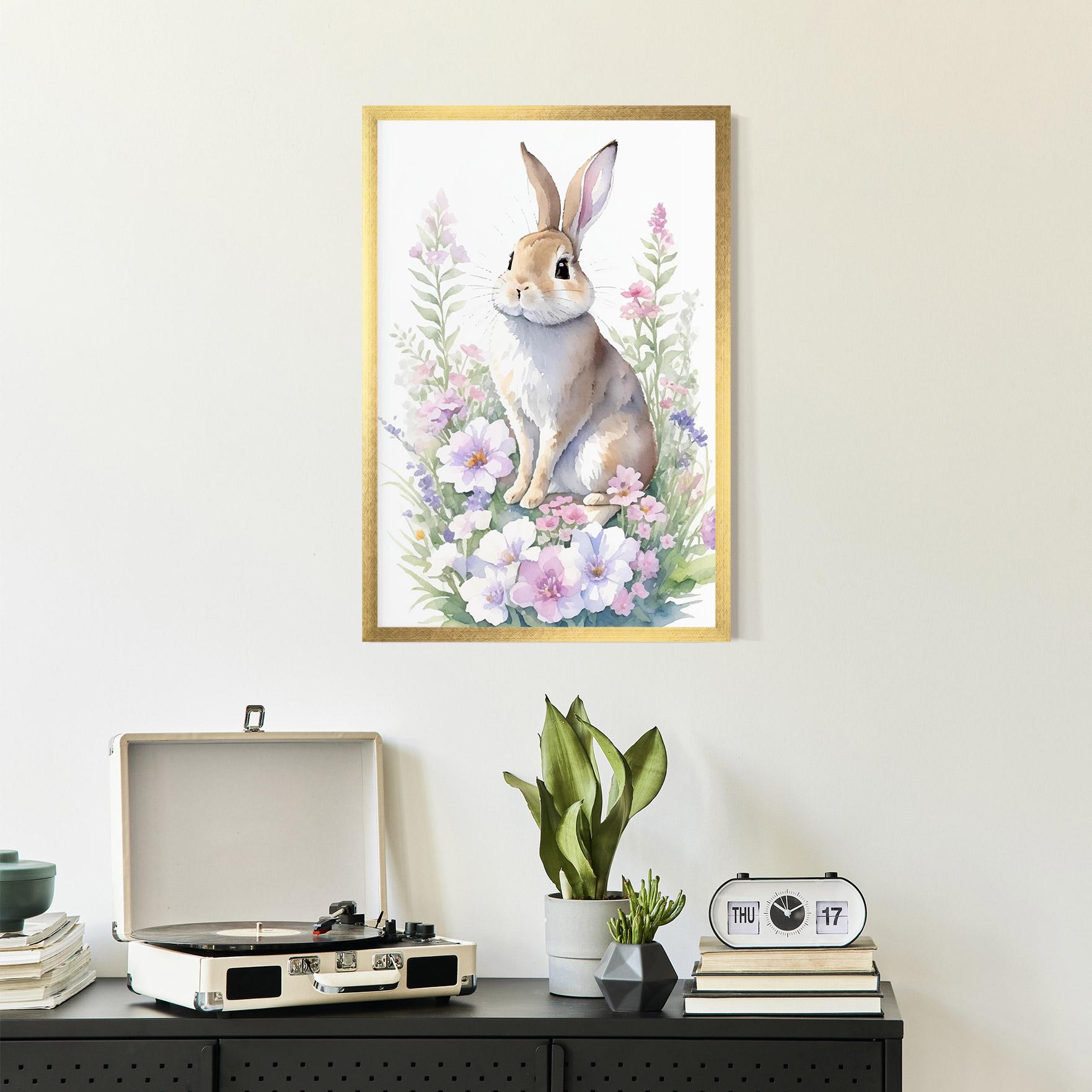 Plakat w Ramie Pretty Cute Bunny mockup 2