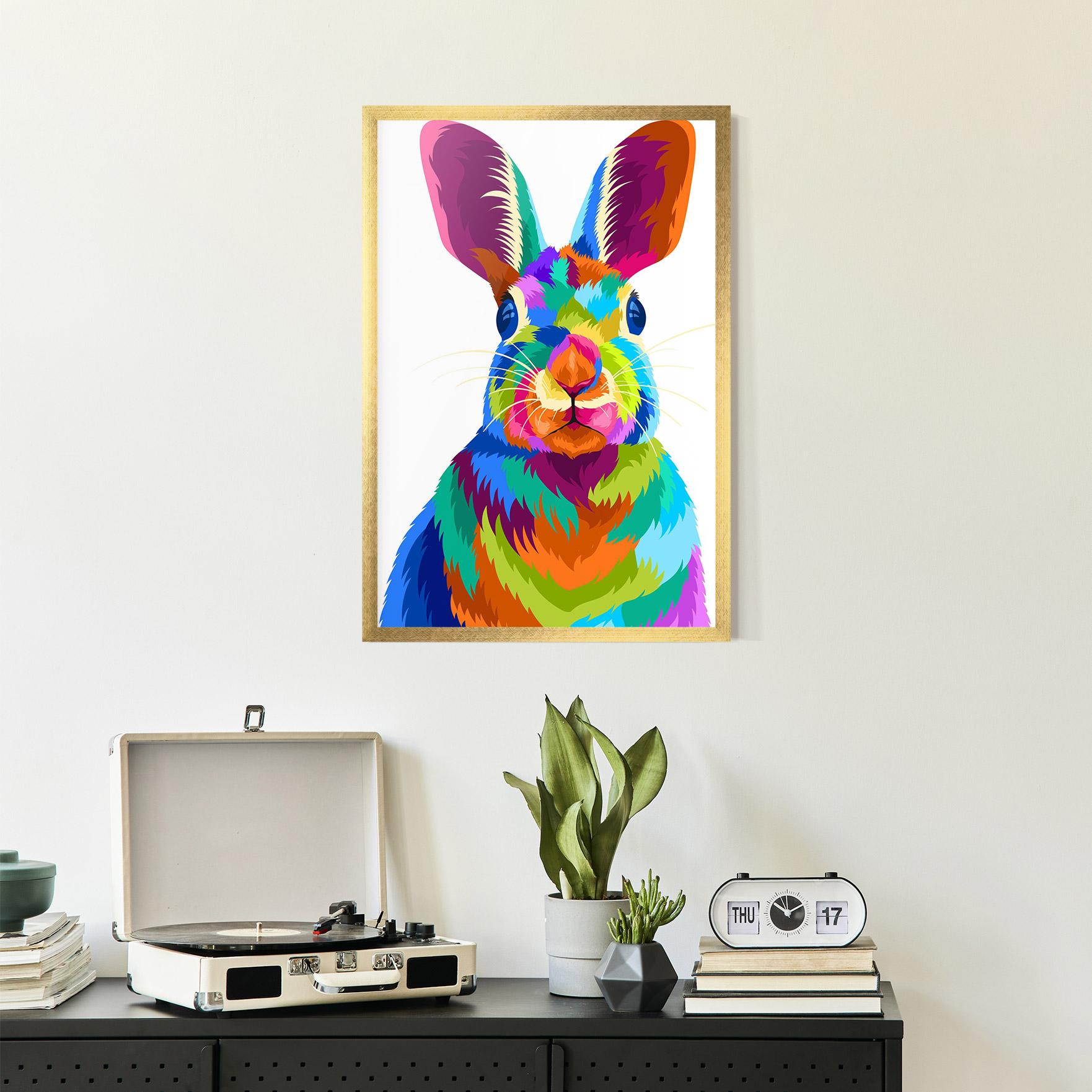 Plakat w Ramie Rabbit Art Style mockup 2