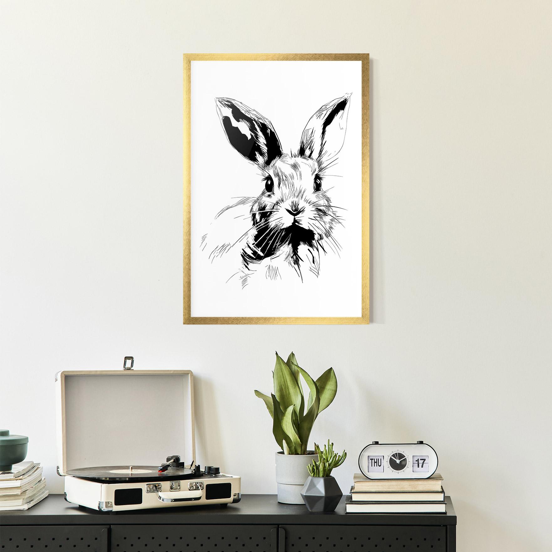 Plakat w Ramie Rabbit Looking mockup 2