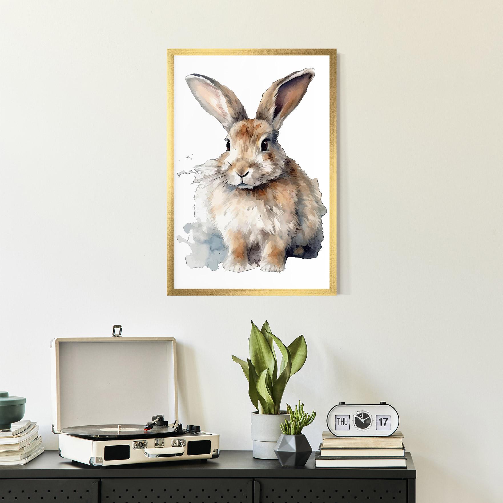 Plakat w Ramie Watercolor Cute Bunny mockup 2