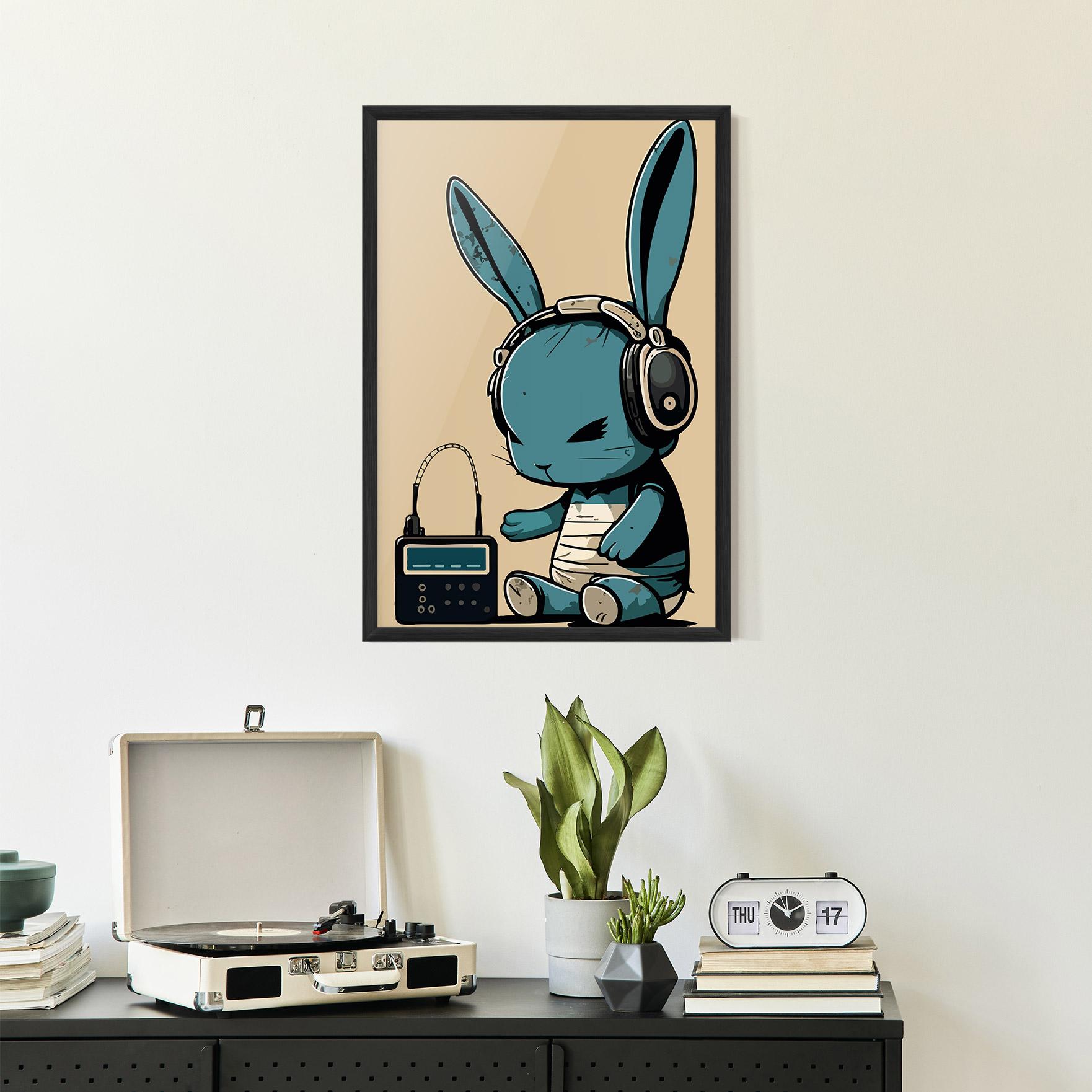 Plakat w Ramie Blue Baby Bunny mockup 2