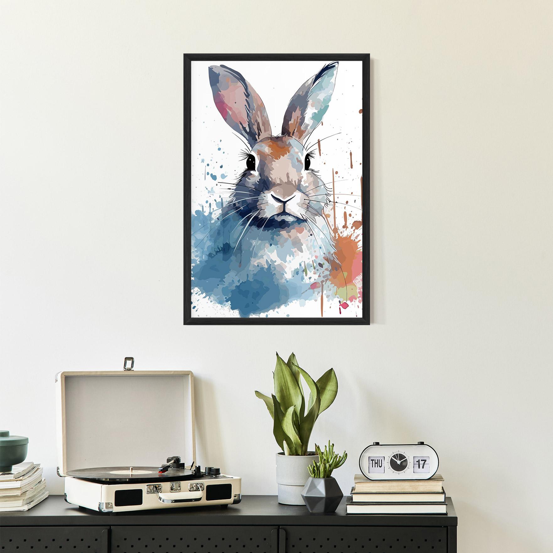 Plakat w Ramie Bunny Art Splash mockup 2