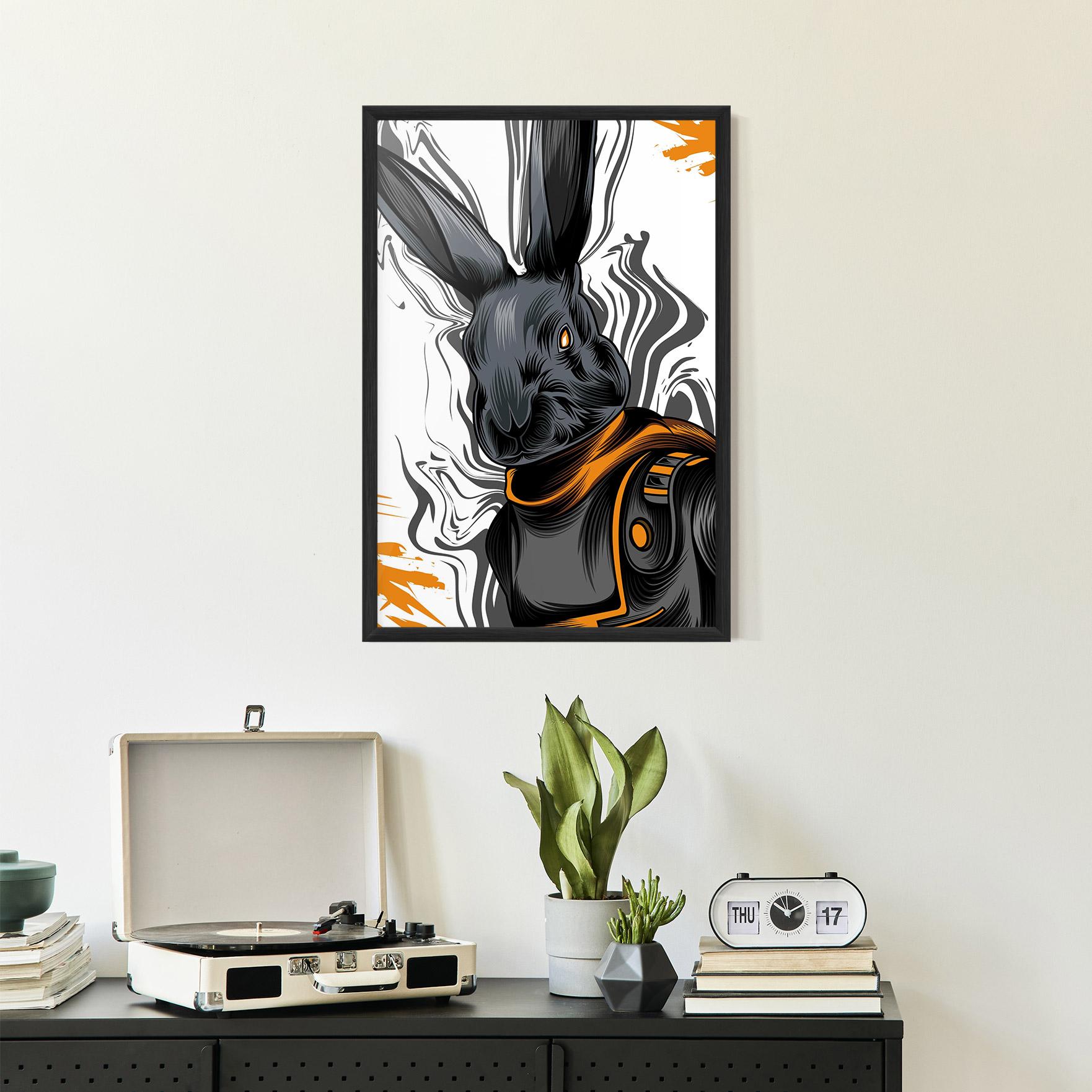 Plakat w Ramie Cyborg Yellow Bunny mockup 2