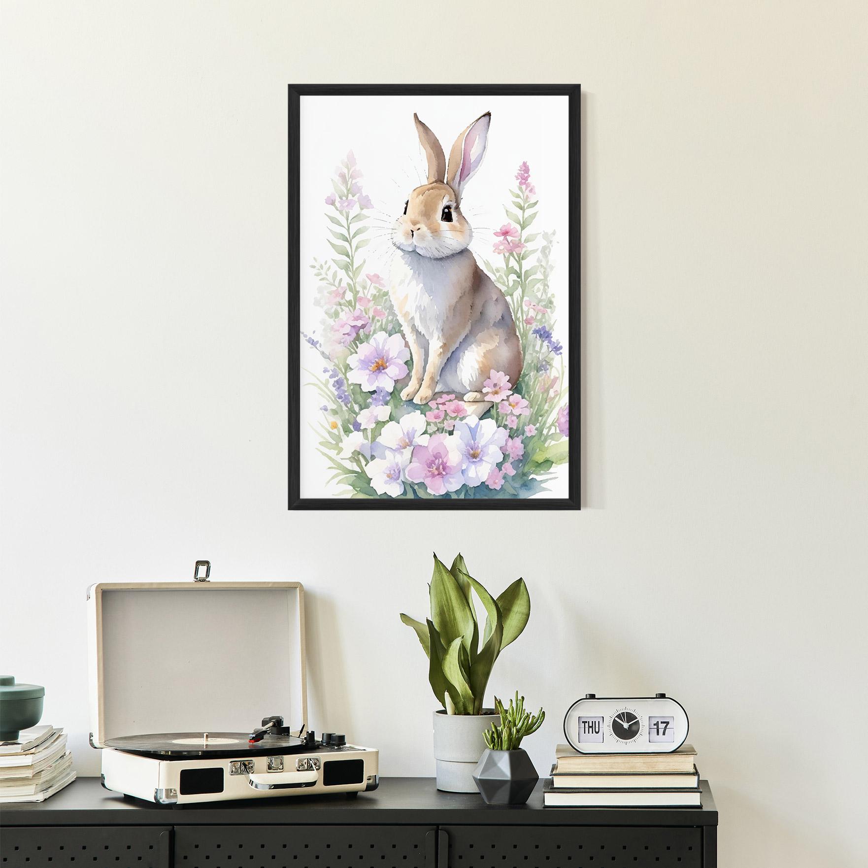 Plakat w Ramie Pretty Cute Bunny mockup 2