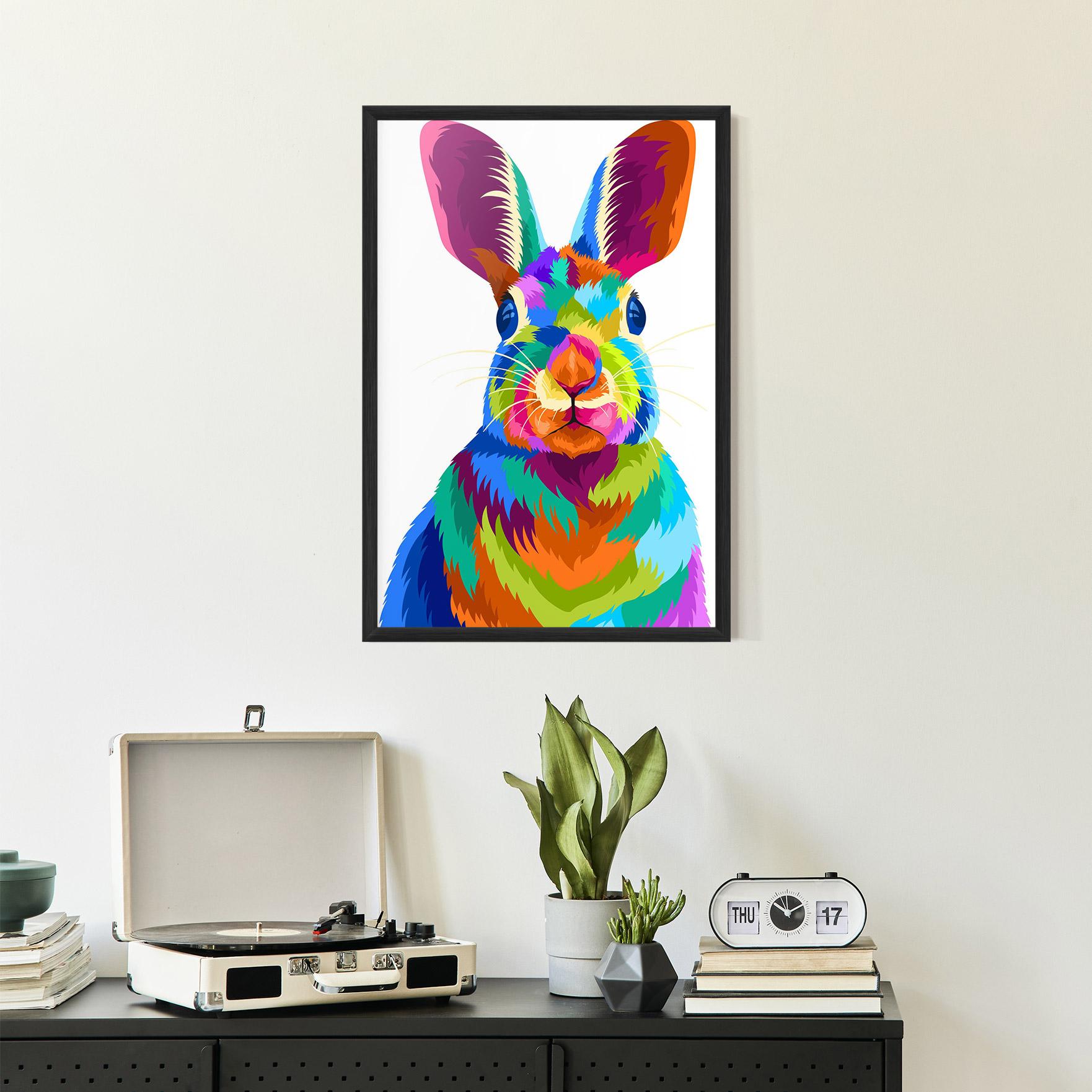Plakat w Ramie Rabbit Art Style mockup 2