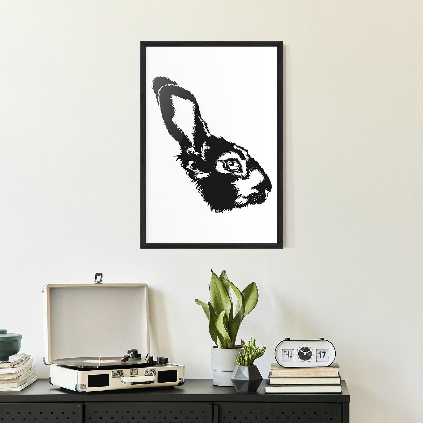 Plakat w Ramie Rabbit Head mockup 2