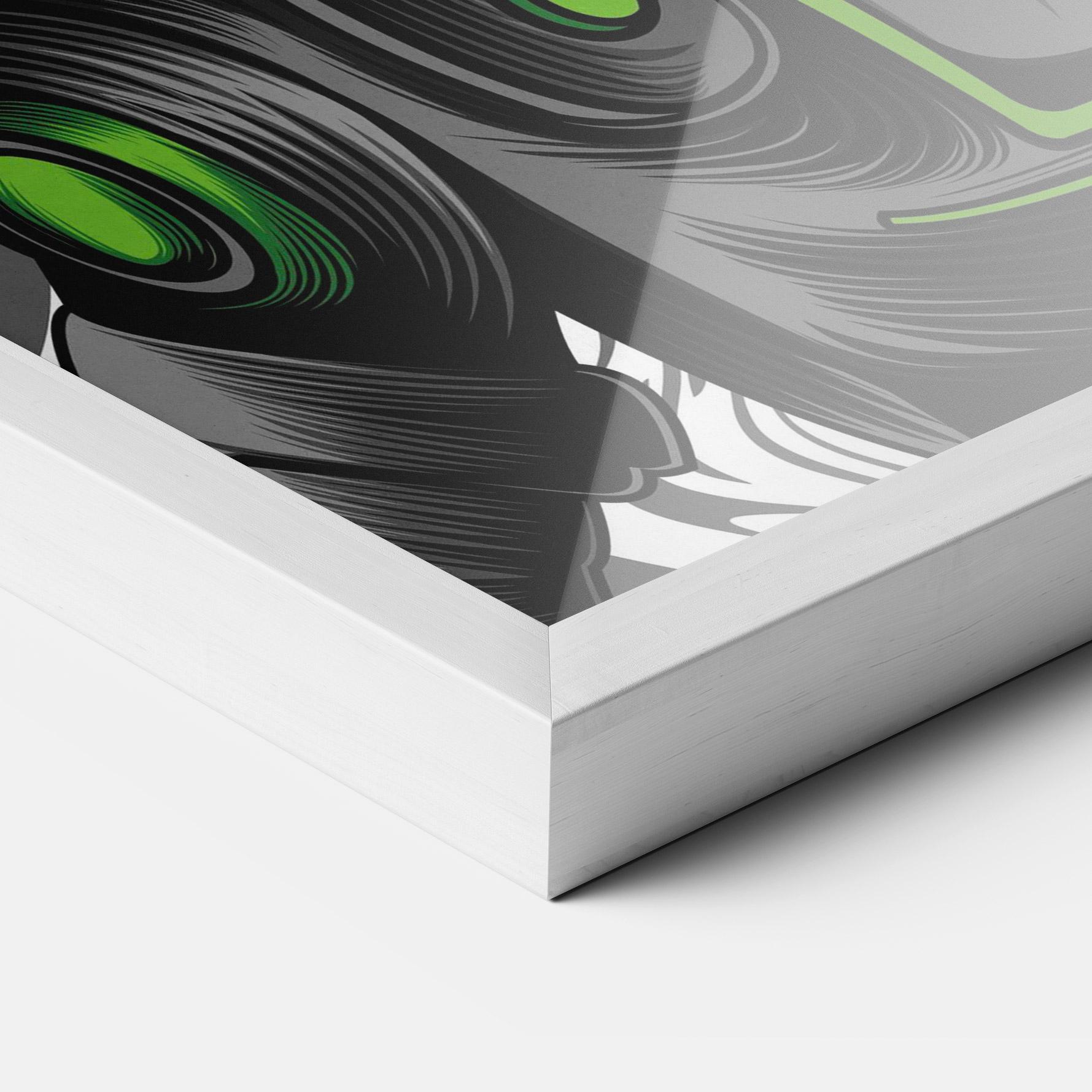 Plakat w Ramie Cyborg Green Bunny mockup 3