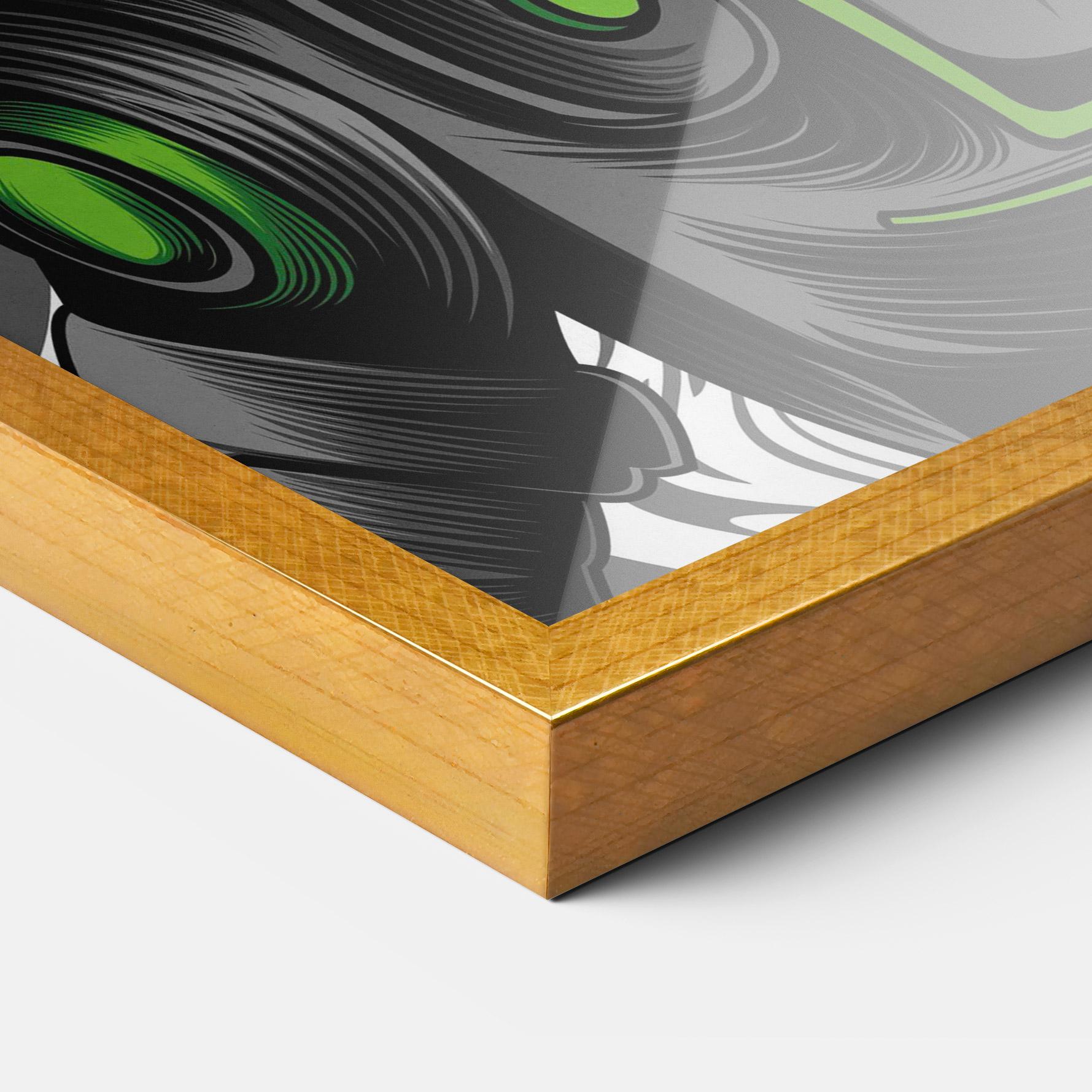 Plakat w Ramie Cyborg Green Bunny mockup 3