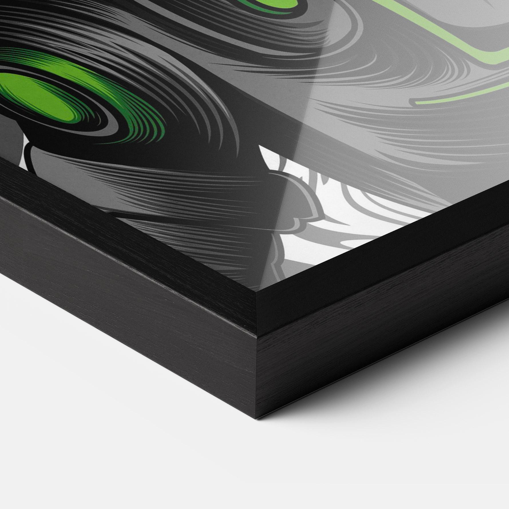 Plakat w Ramie Cyborg Green Bunny mockup 3