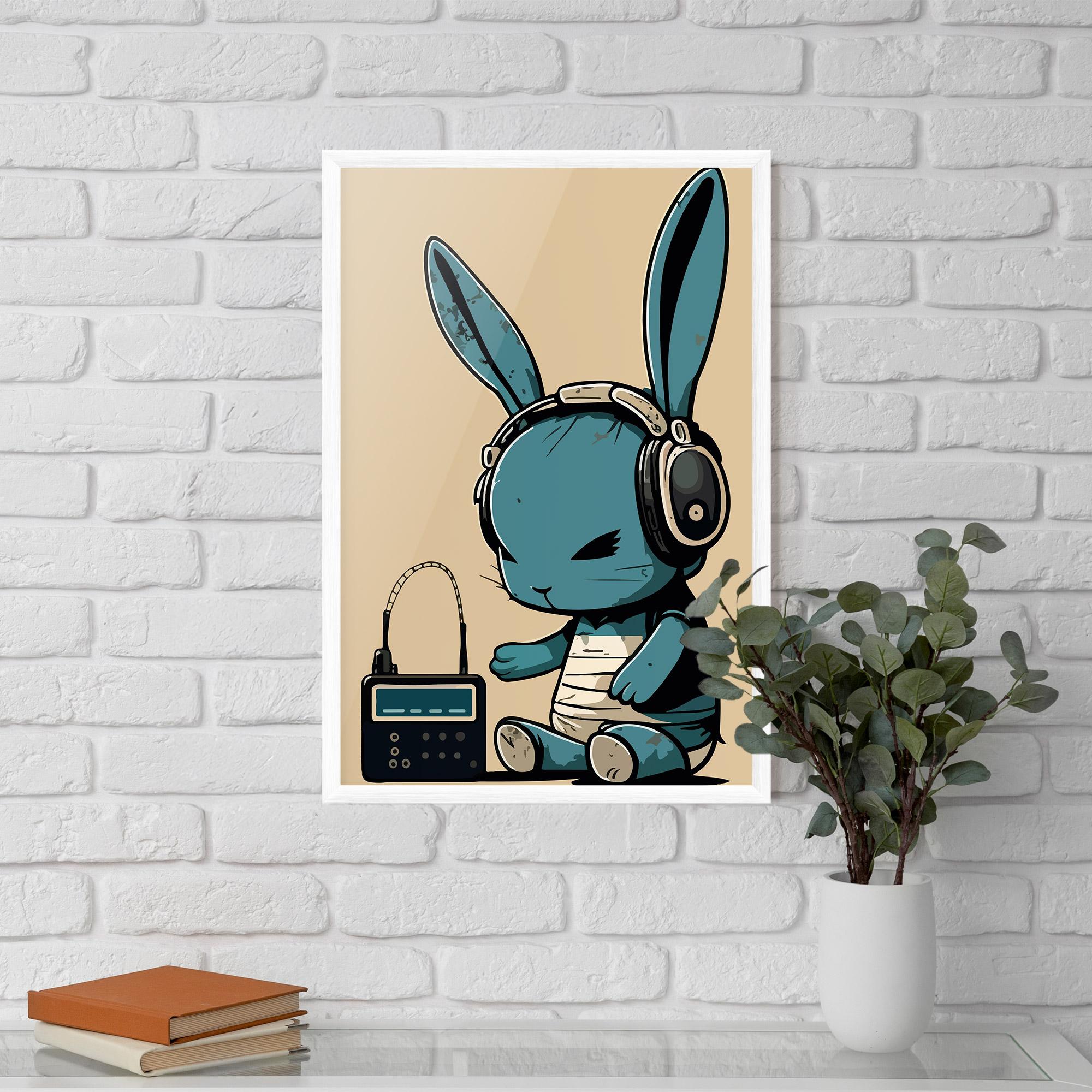 Plakat w Ramie Blue Baby Bunny mockup 5