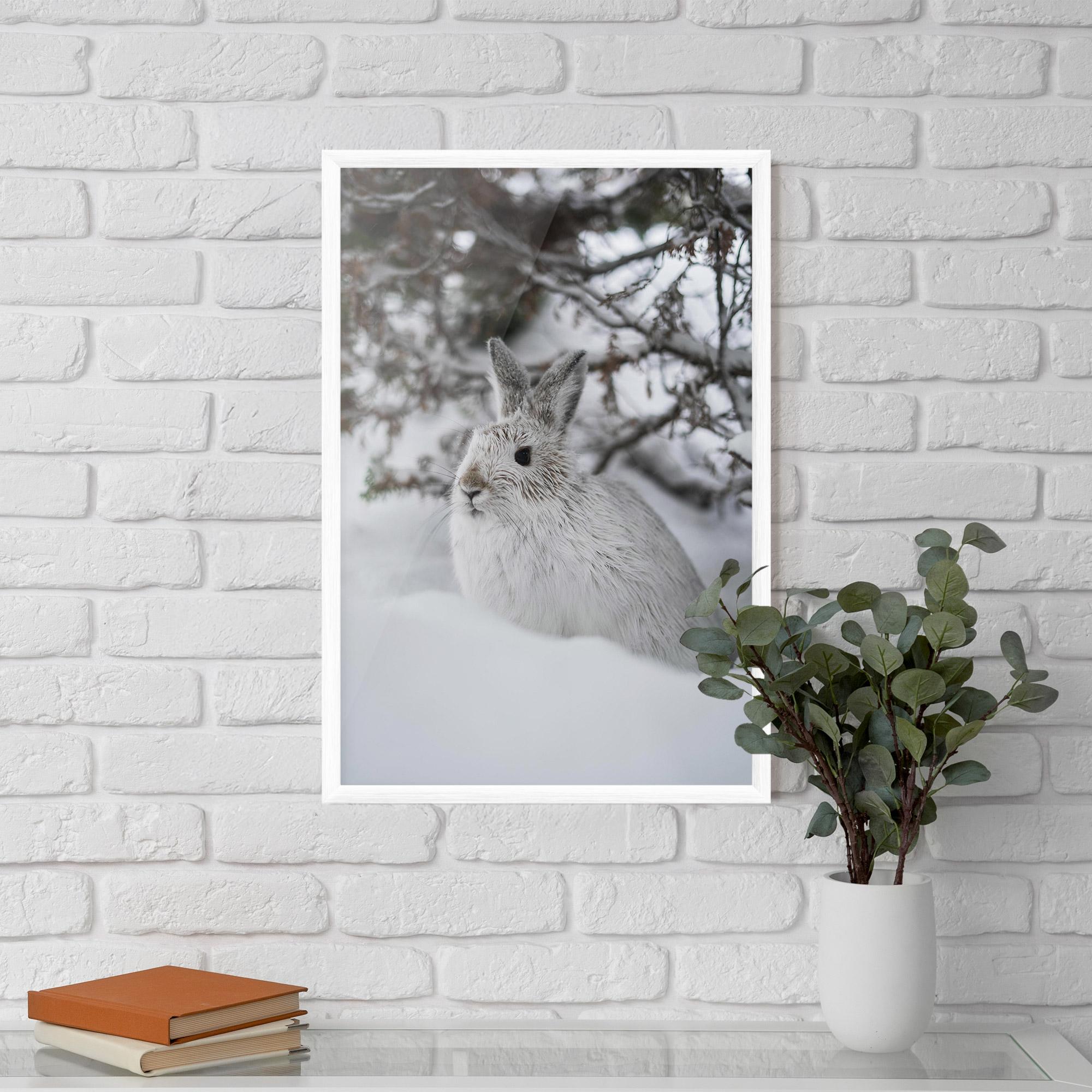 Plakat w Ramie Bunny In Snow mockup 5