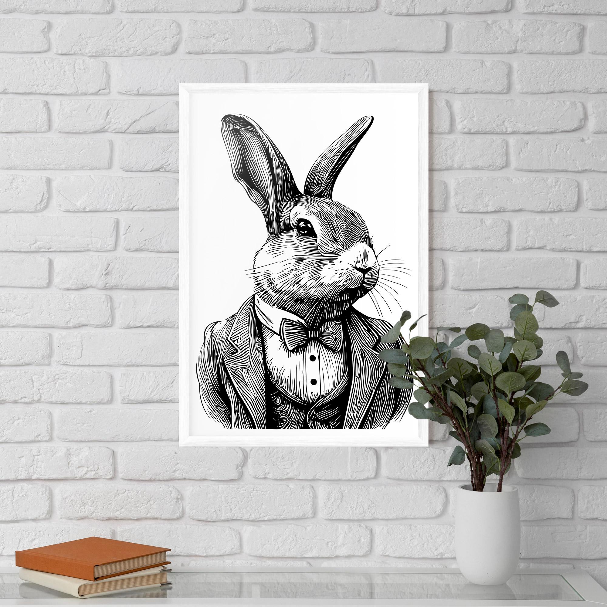 Plakat w Ramie Bunny In Suit mockup 5