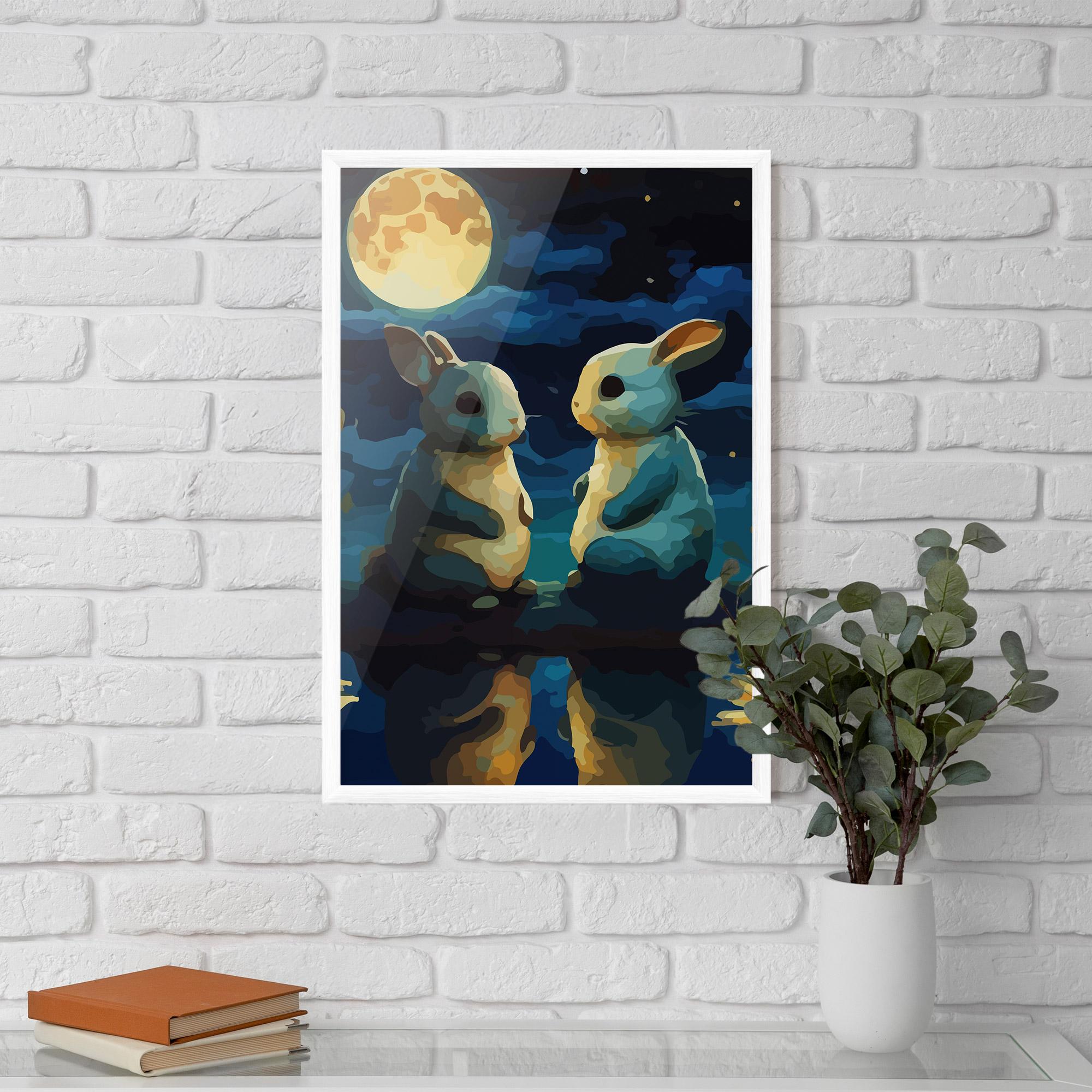 Plakat w Ramie Full Moon Bunny mockup 5