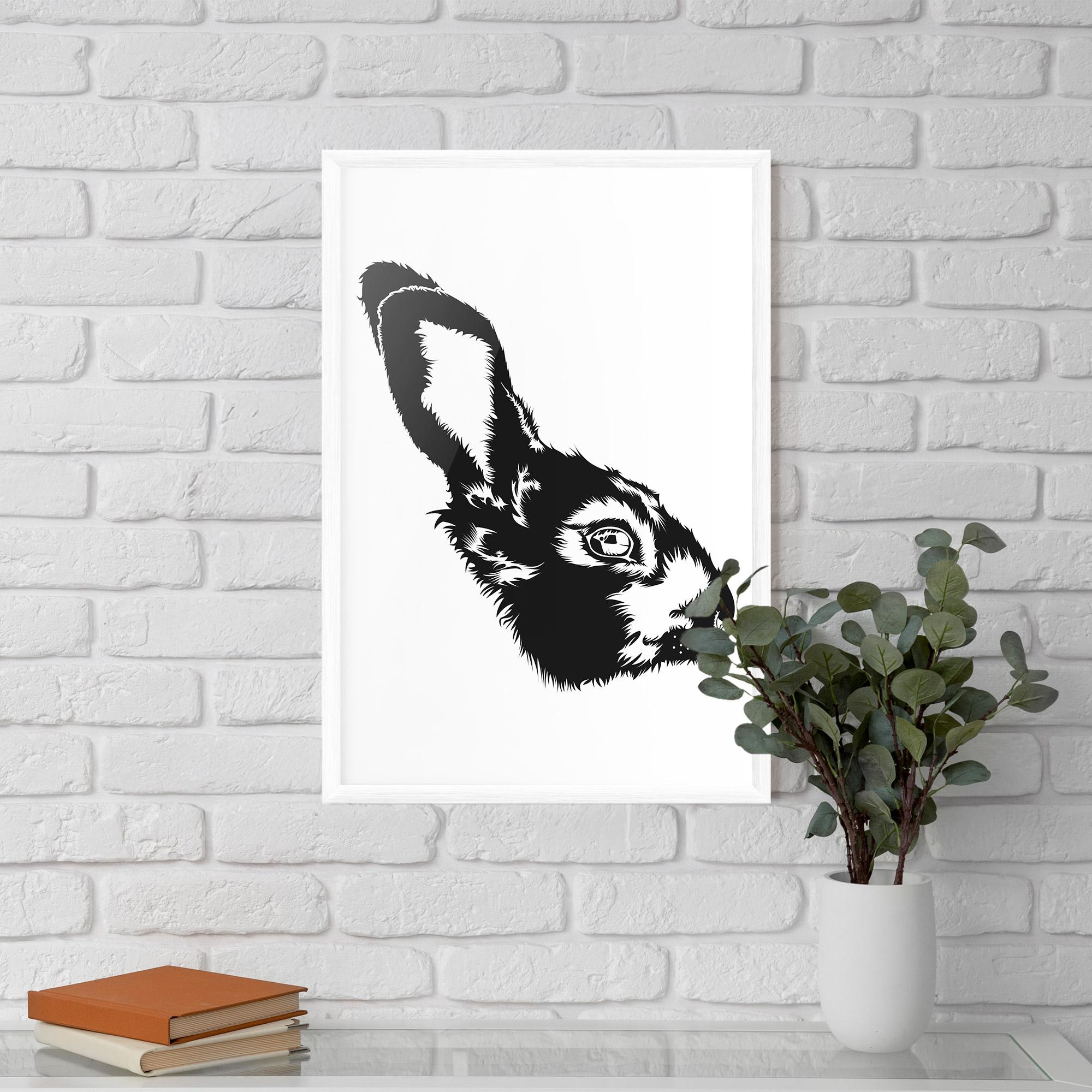 Plakat w Ramie Rabbit Head mockup 5