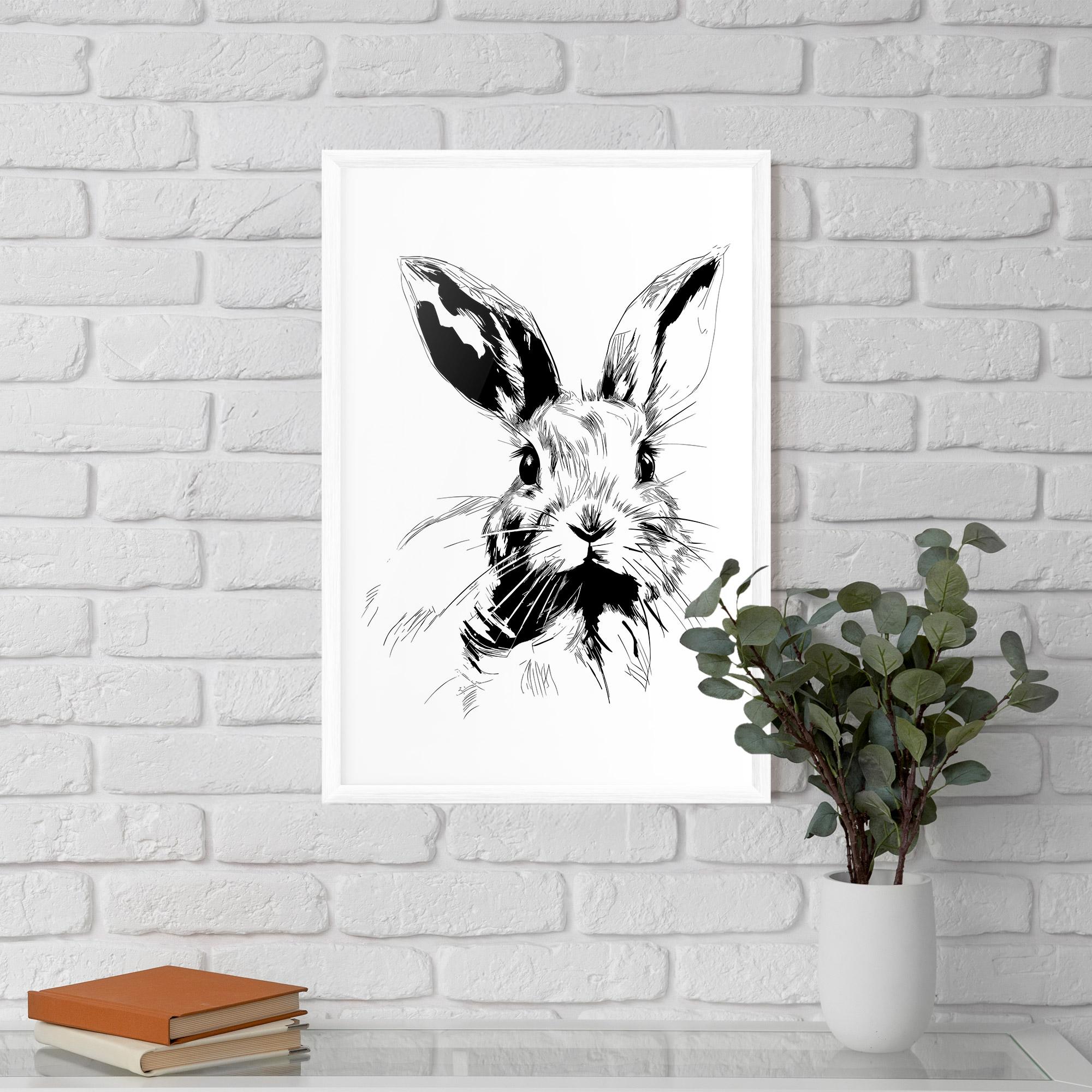 Plakat w Ramie Rabbit Looking mockup 5