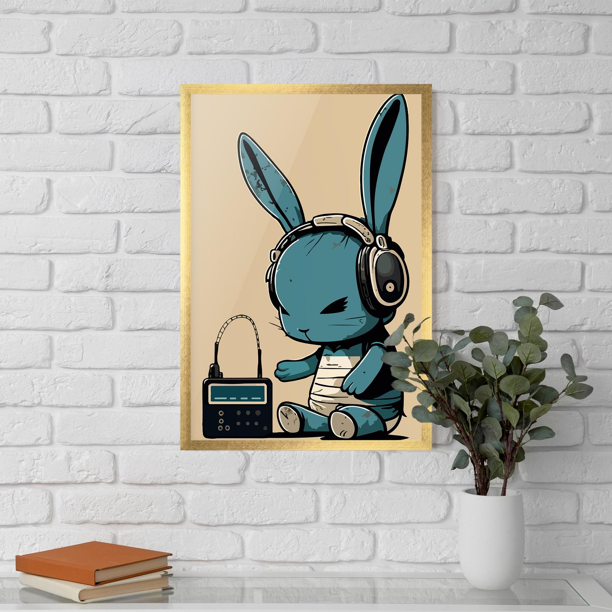 Plakat w Ramie Blue Baby Bunny mockup 5