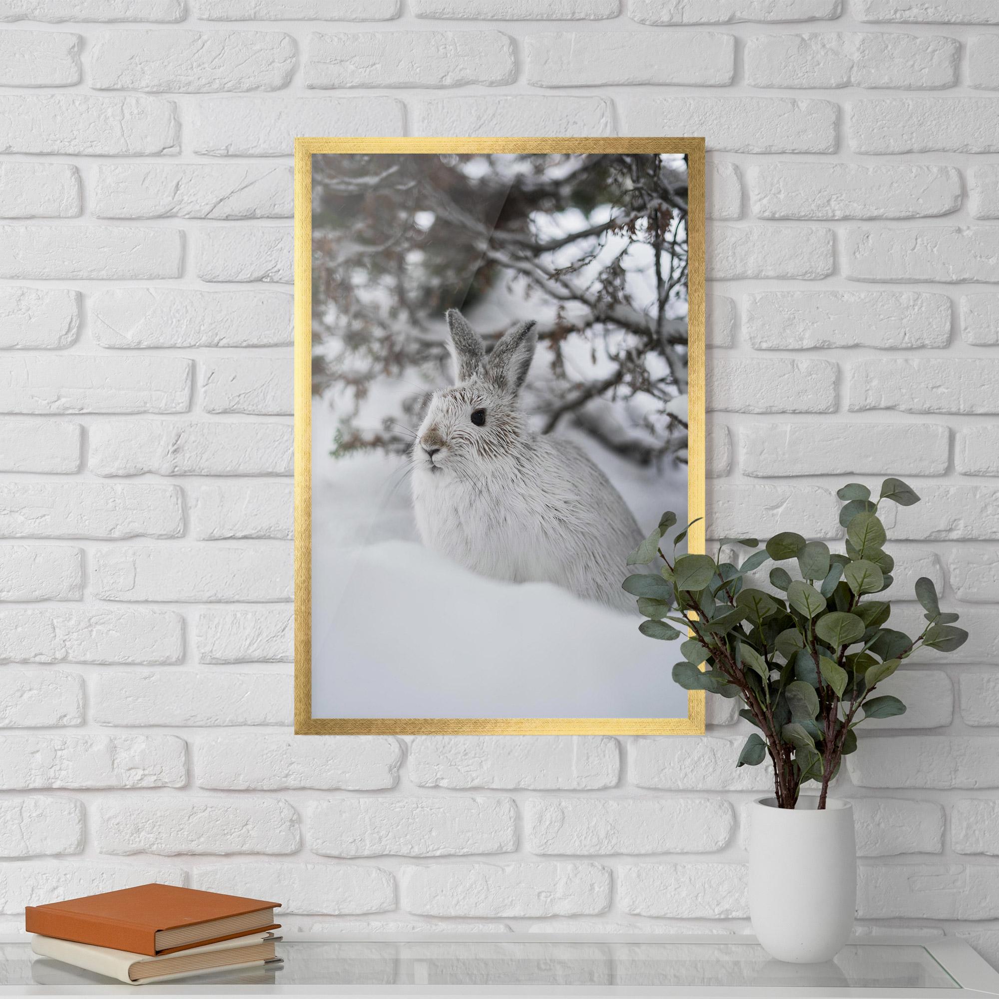 Plakat w Ramie Bunny In Snow mockup 5
