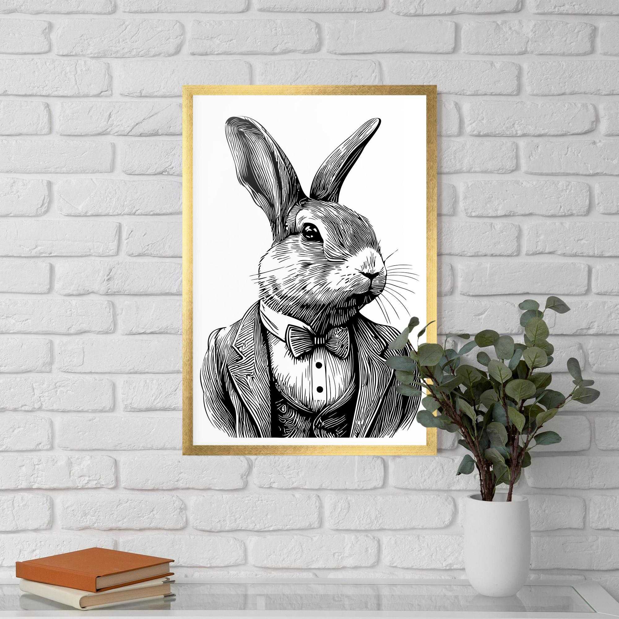 Plakat w Ramie Bunny In Suit mockup 5