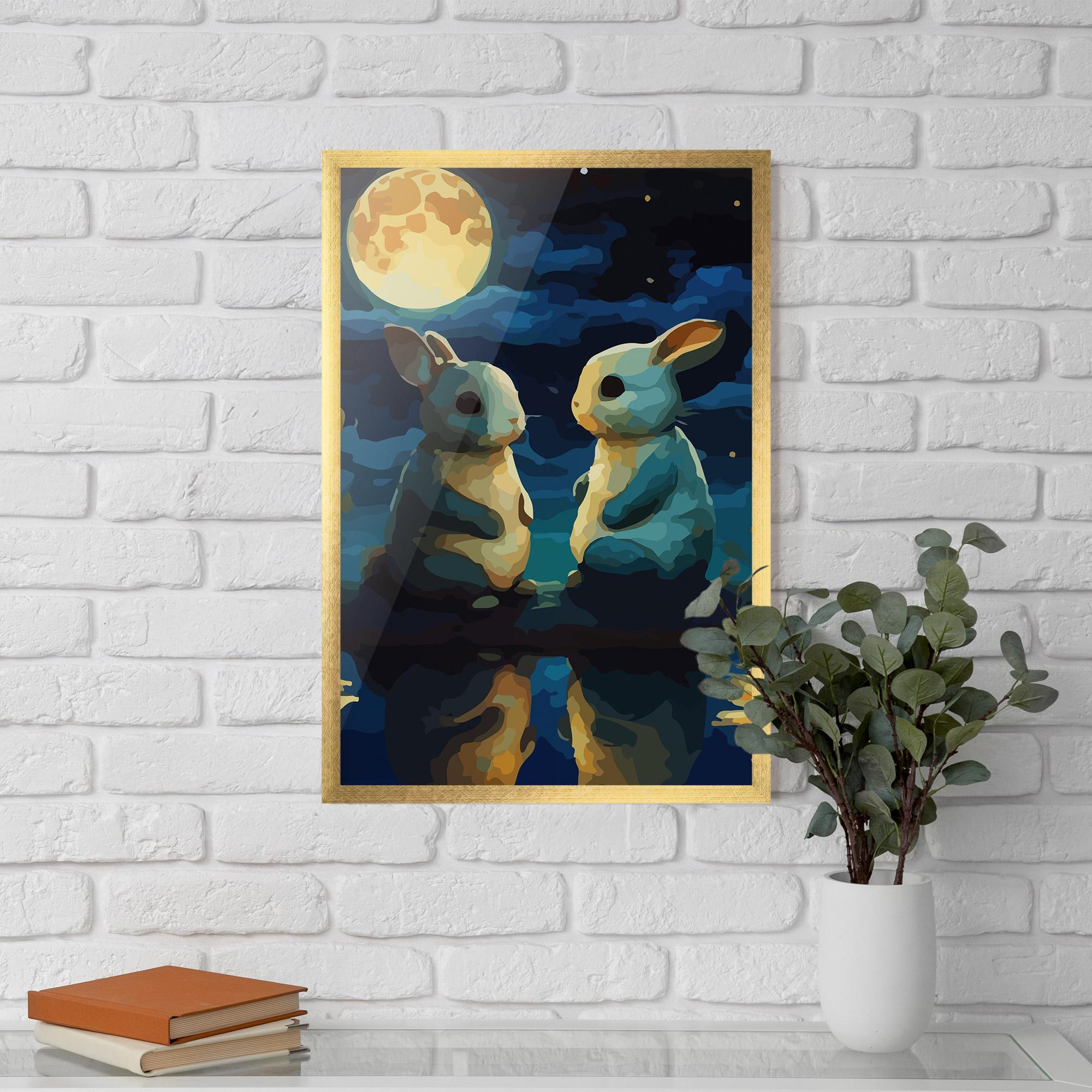 Plakat w Ramie Full Moon Bunny mockup 5