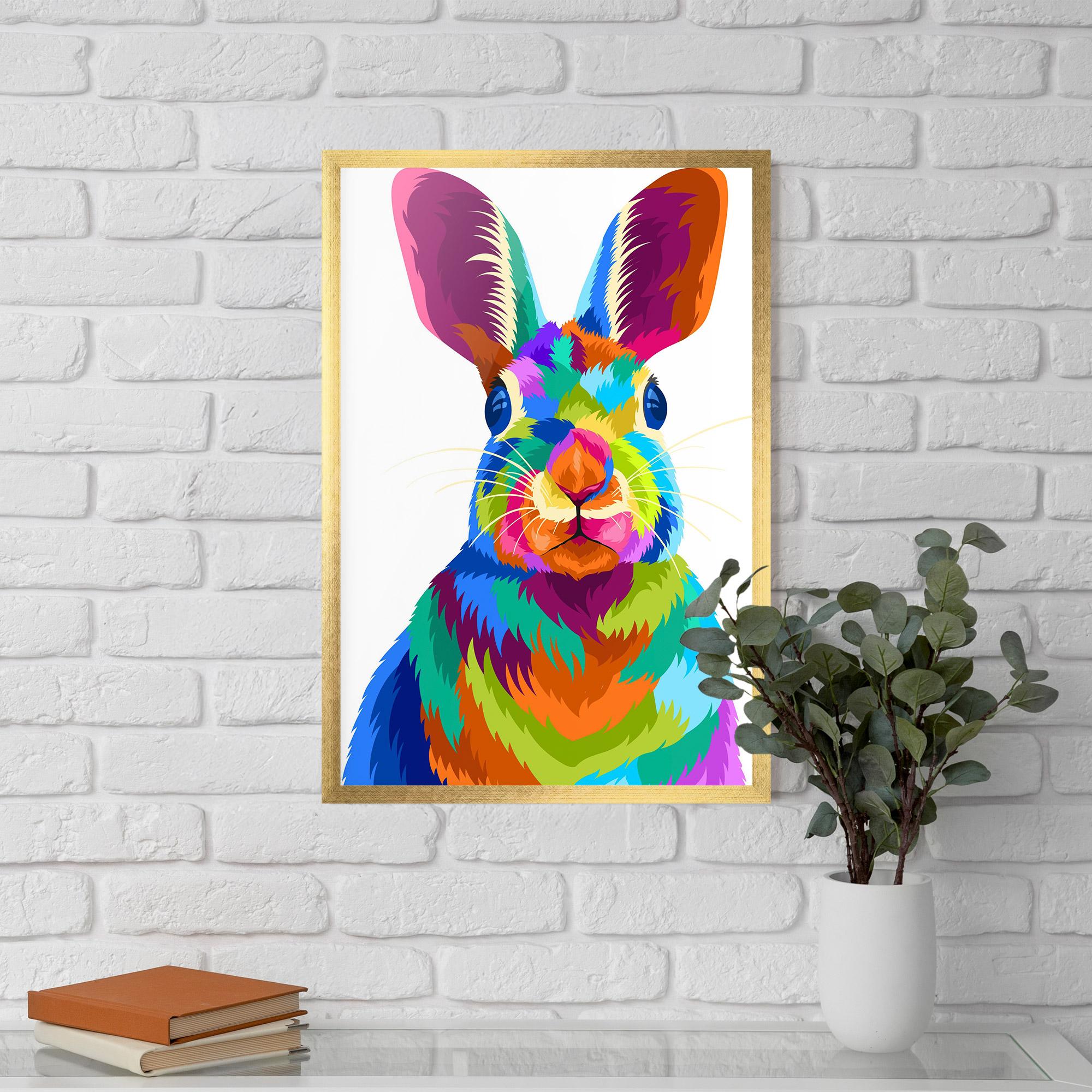 Plakat w Ramie Rabbit Art Style mockup 5