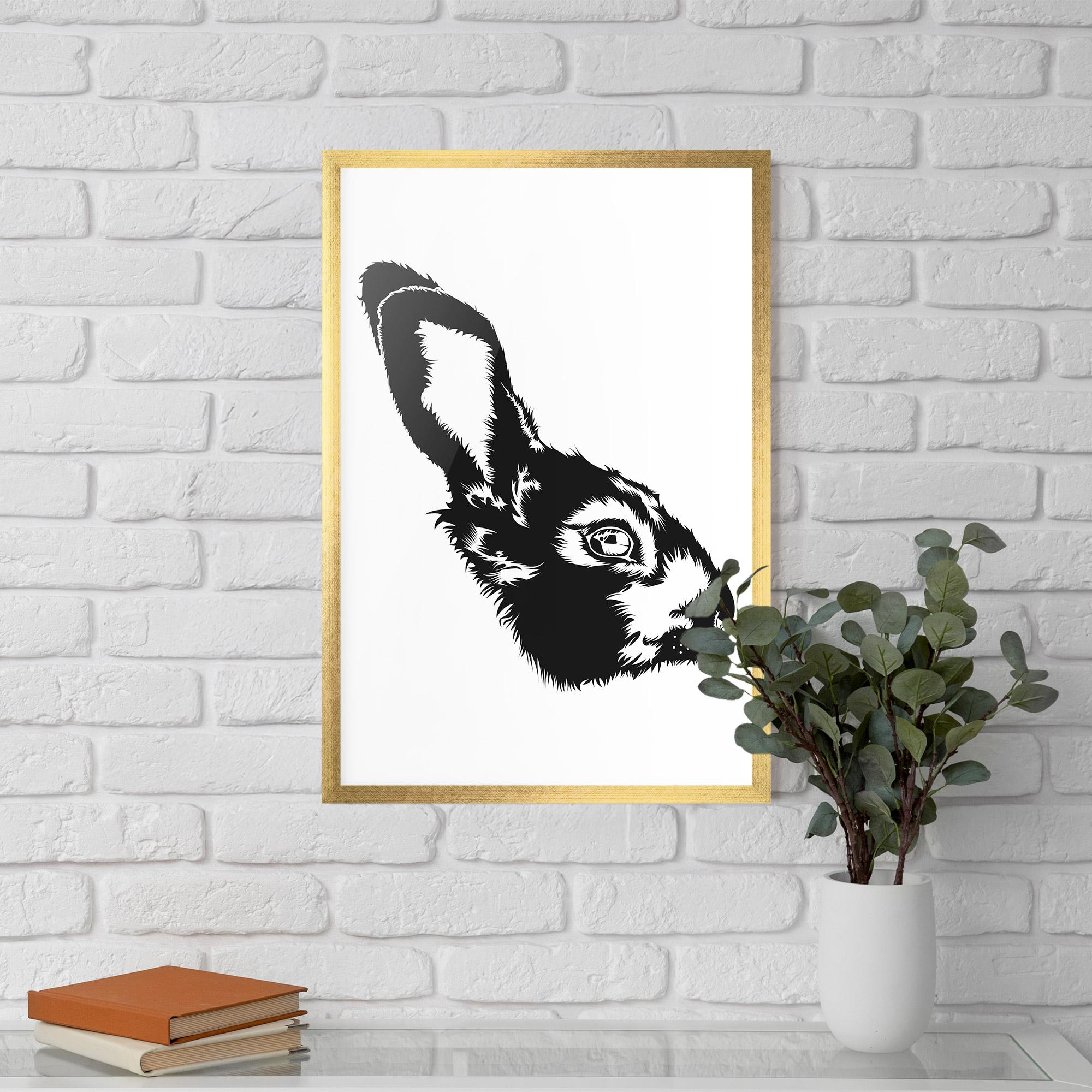 Plakat w Ramie Rabbit Head mockup 5