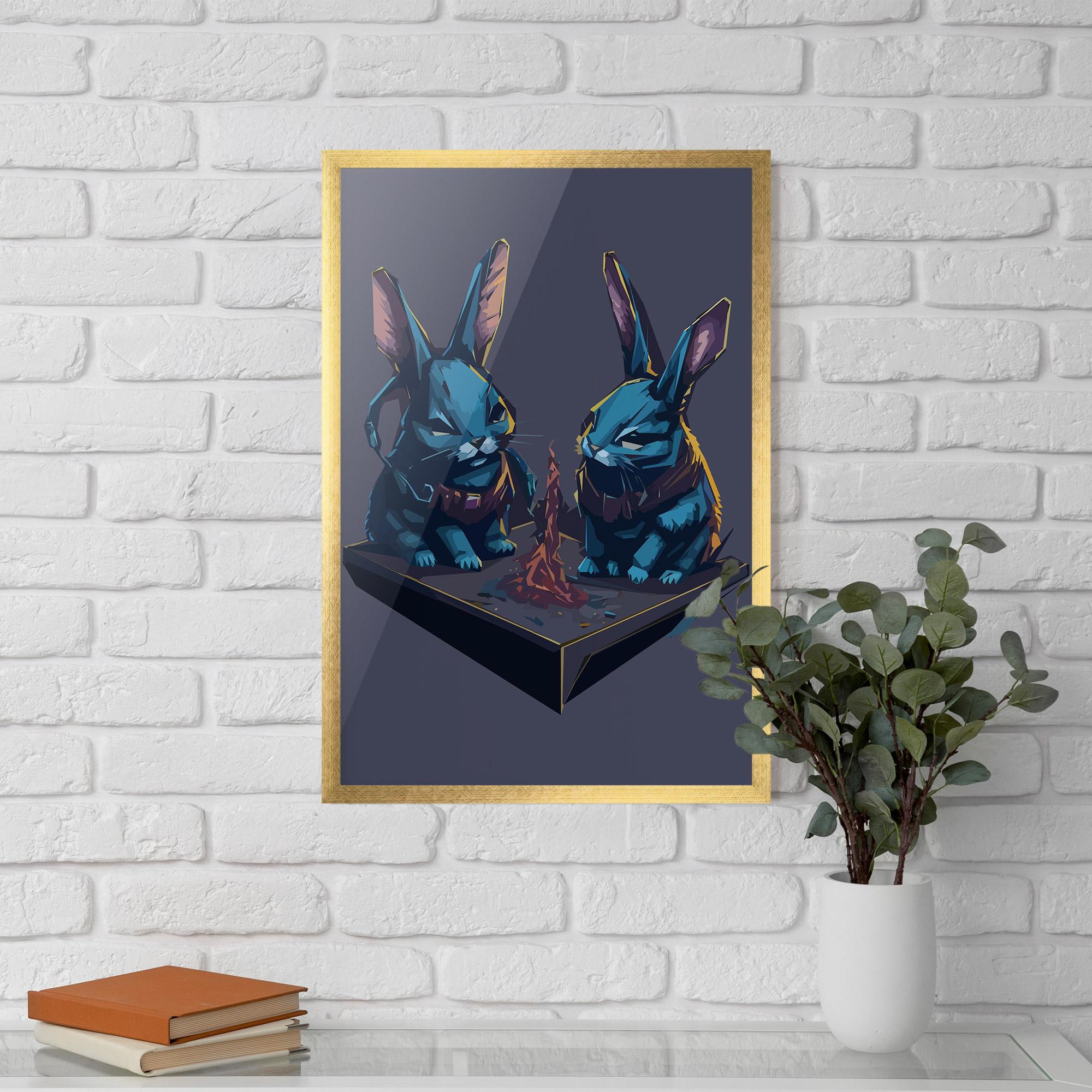 Plakat w Ramie Rabbit Headset mockup 5