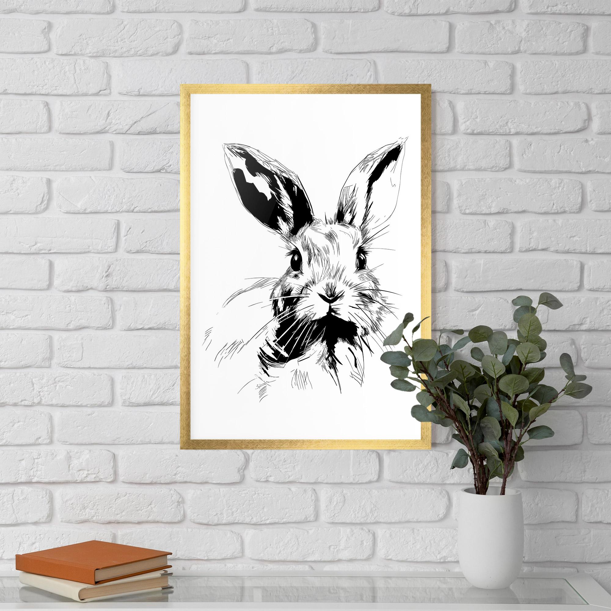 Plakat w Ramie Rabbit Looking mockup 5