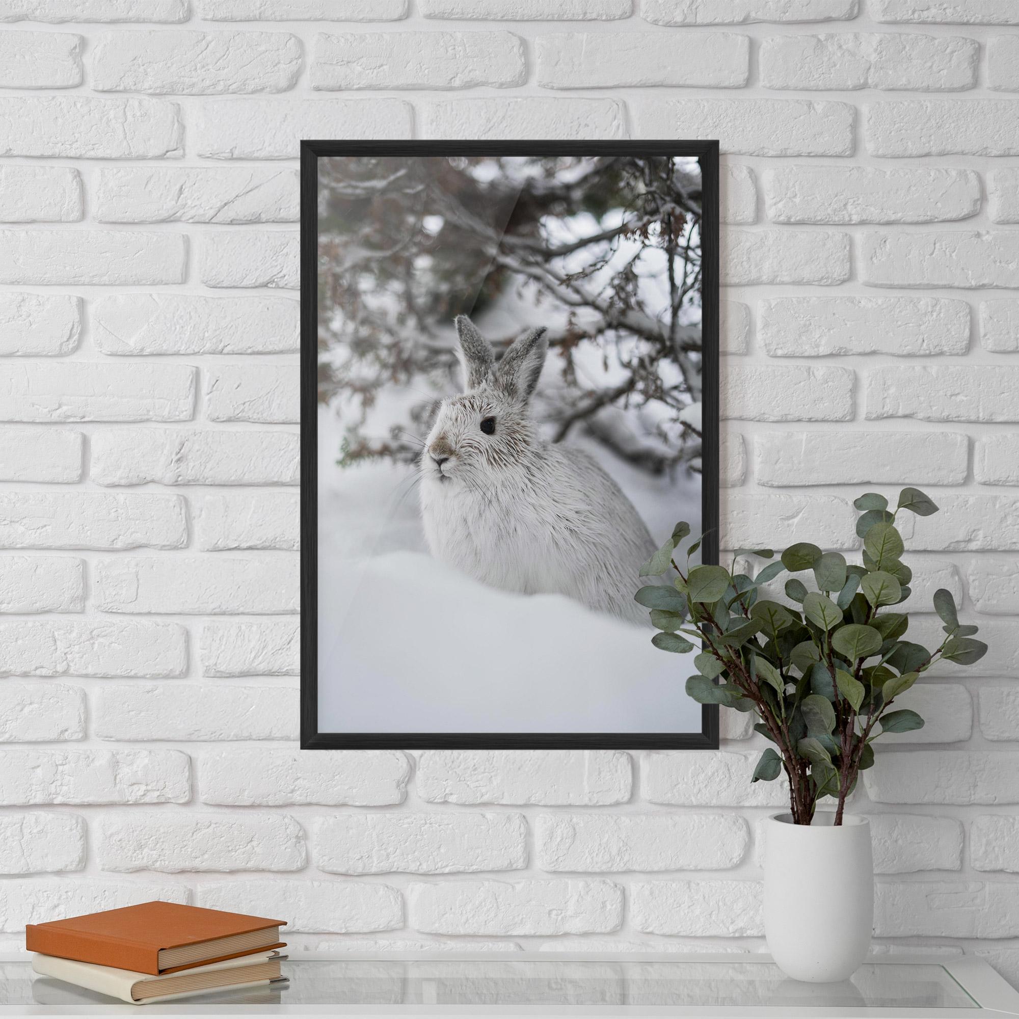 Plakat w Ramie Bunny In Snow mockup 5