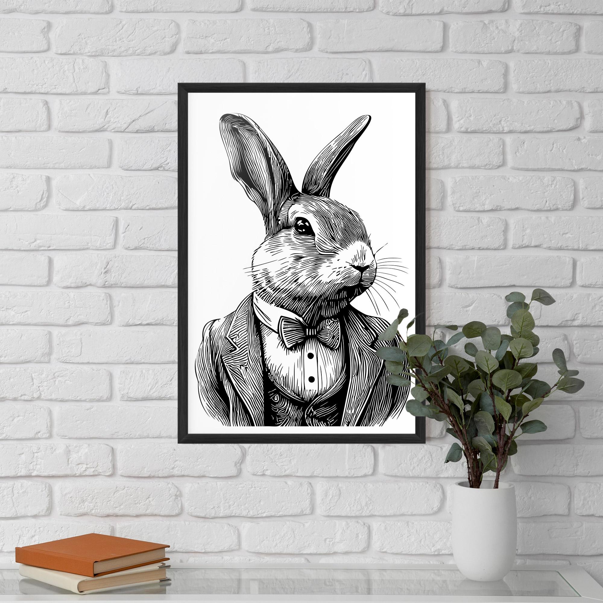 Plakat w Ramie Bunny In Suit mockup 5