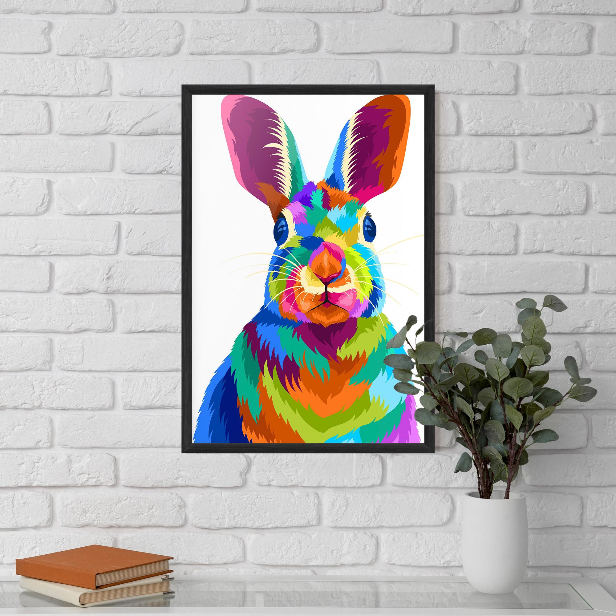Plakat w Ramie Rabbit Art Style mockup 5