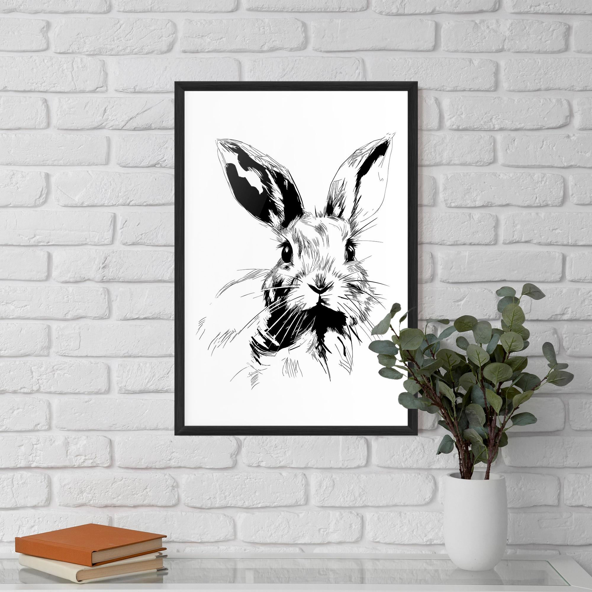 Plakat w Ramie Rabbit Looking mockup 5