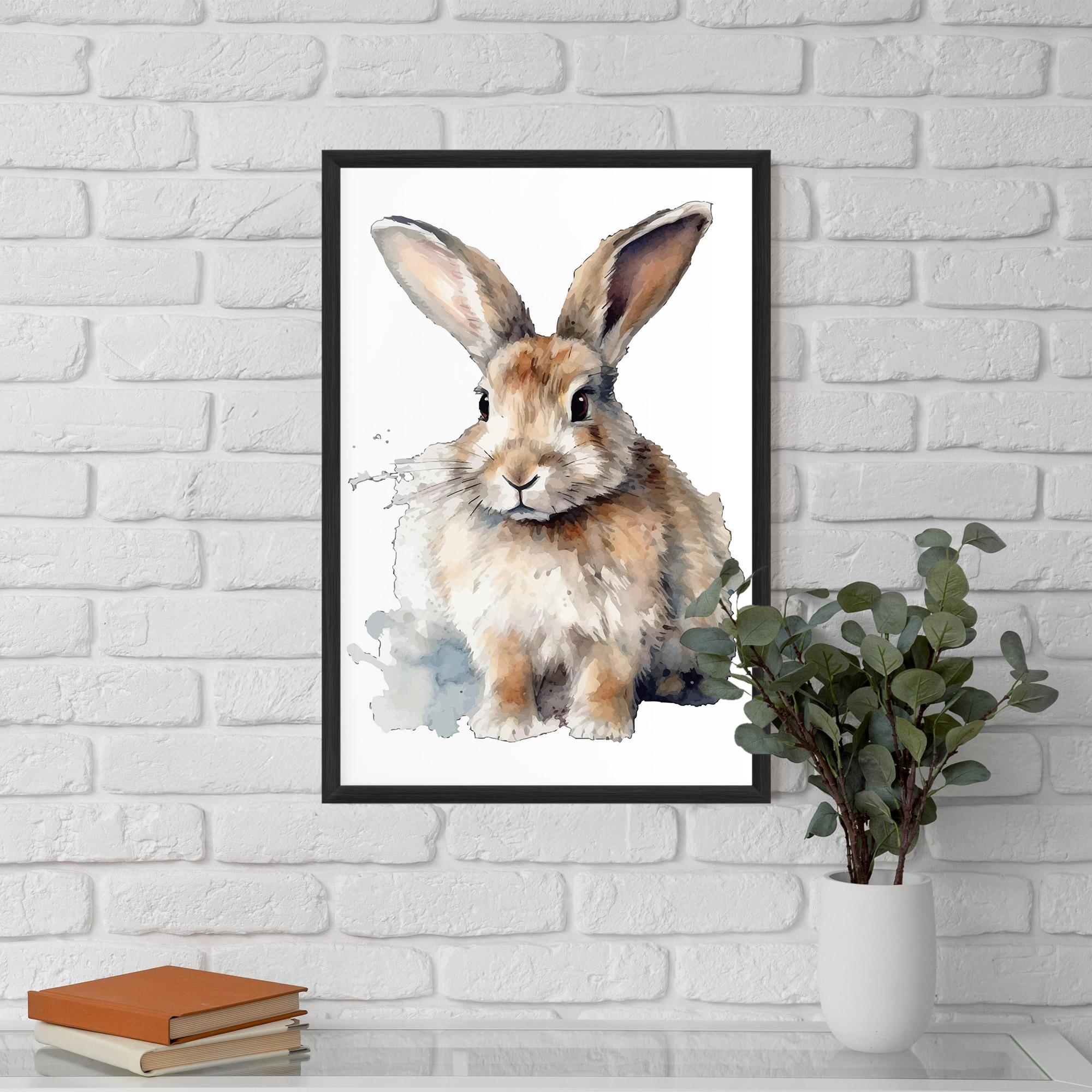 Plakat w Ramie Watercolor Cute Bunny mockup 5