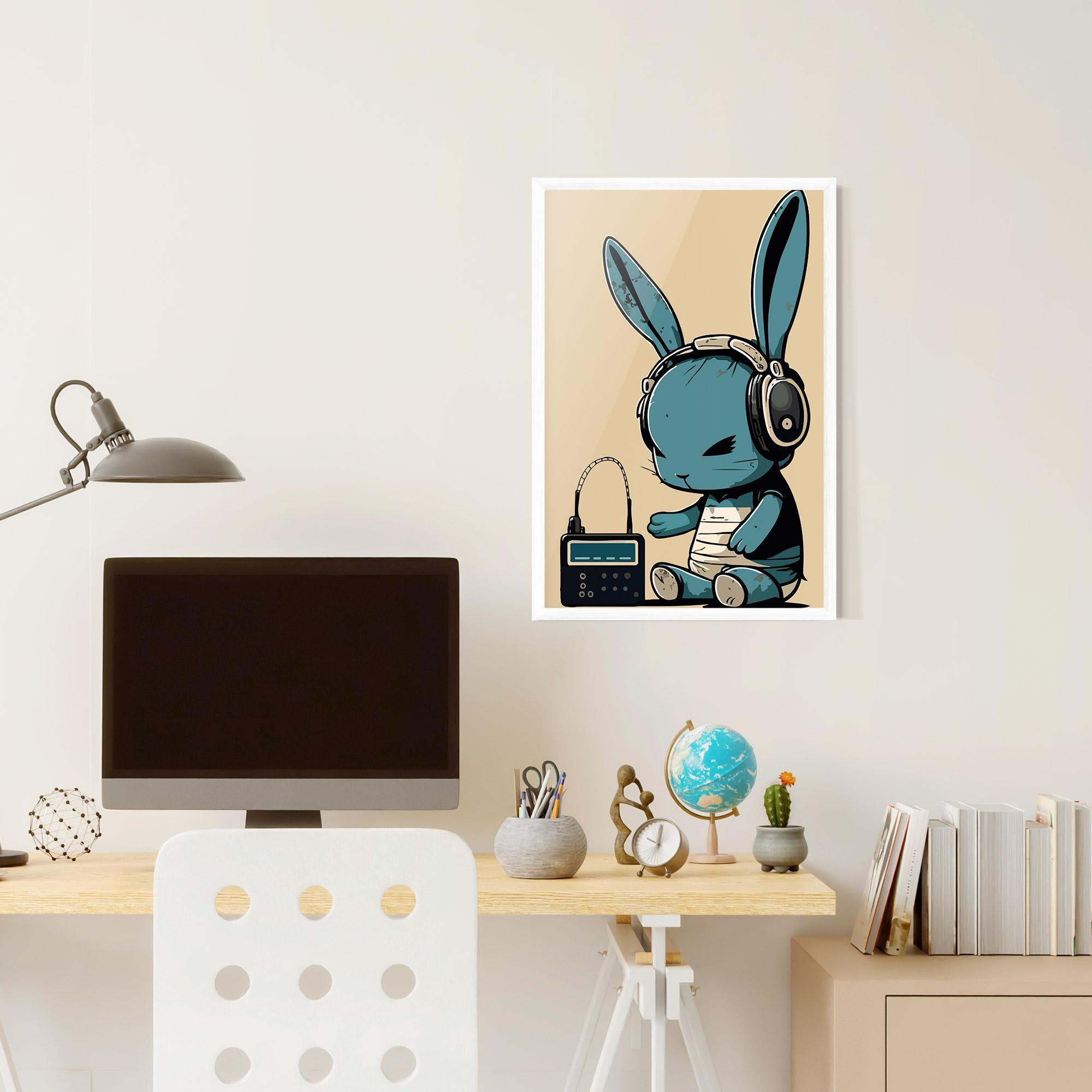 Plakat w Ramie Blue Baby Bunny mockup 6