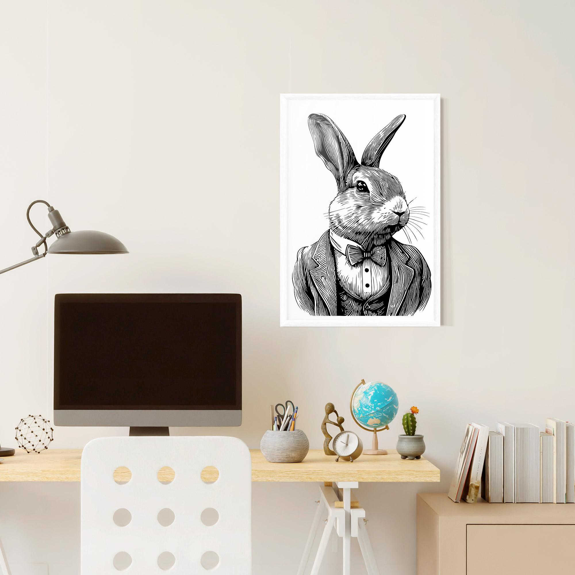 Plakat w Ramie Bunny In Suit mockup 6