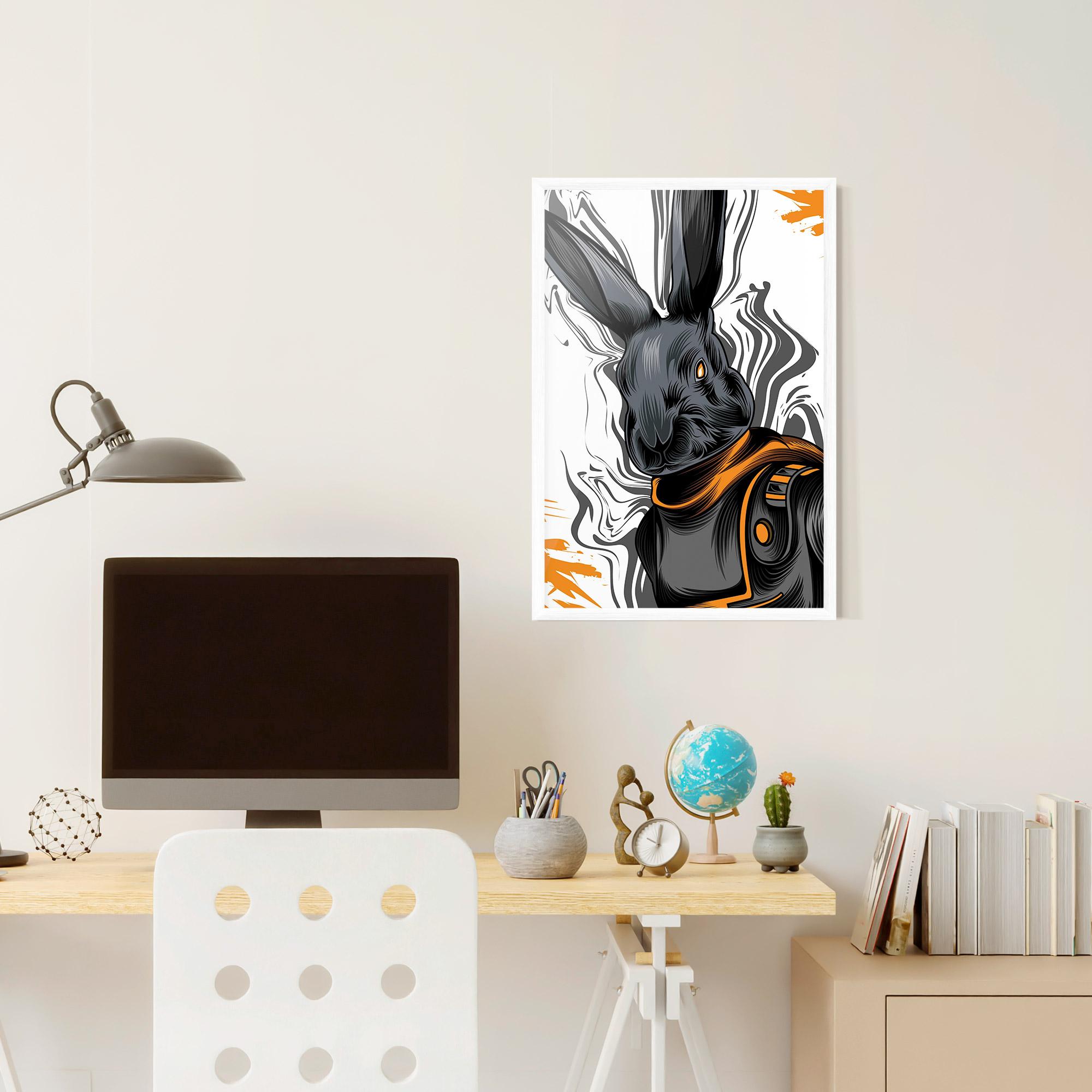 Plakat w Ramie Cyborg Yellow Bunny mockup 6