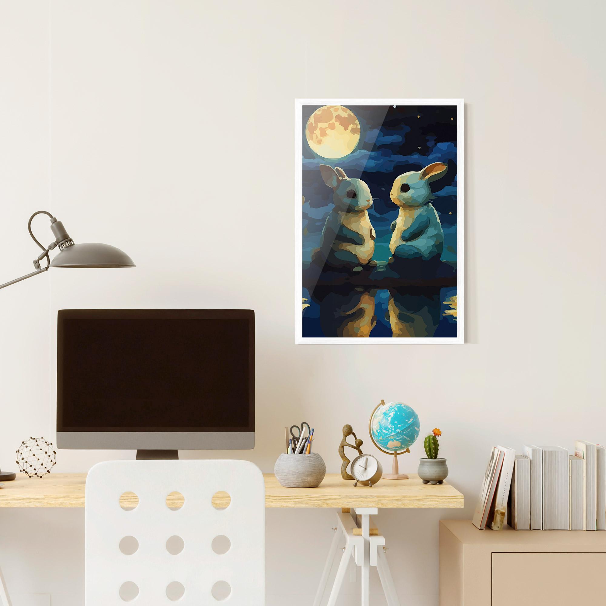 Plakat w Ramie Full Moon Bunny mockup 6