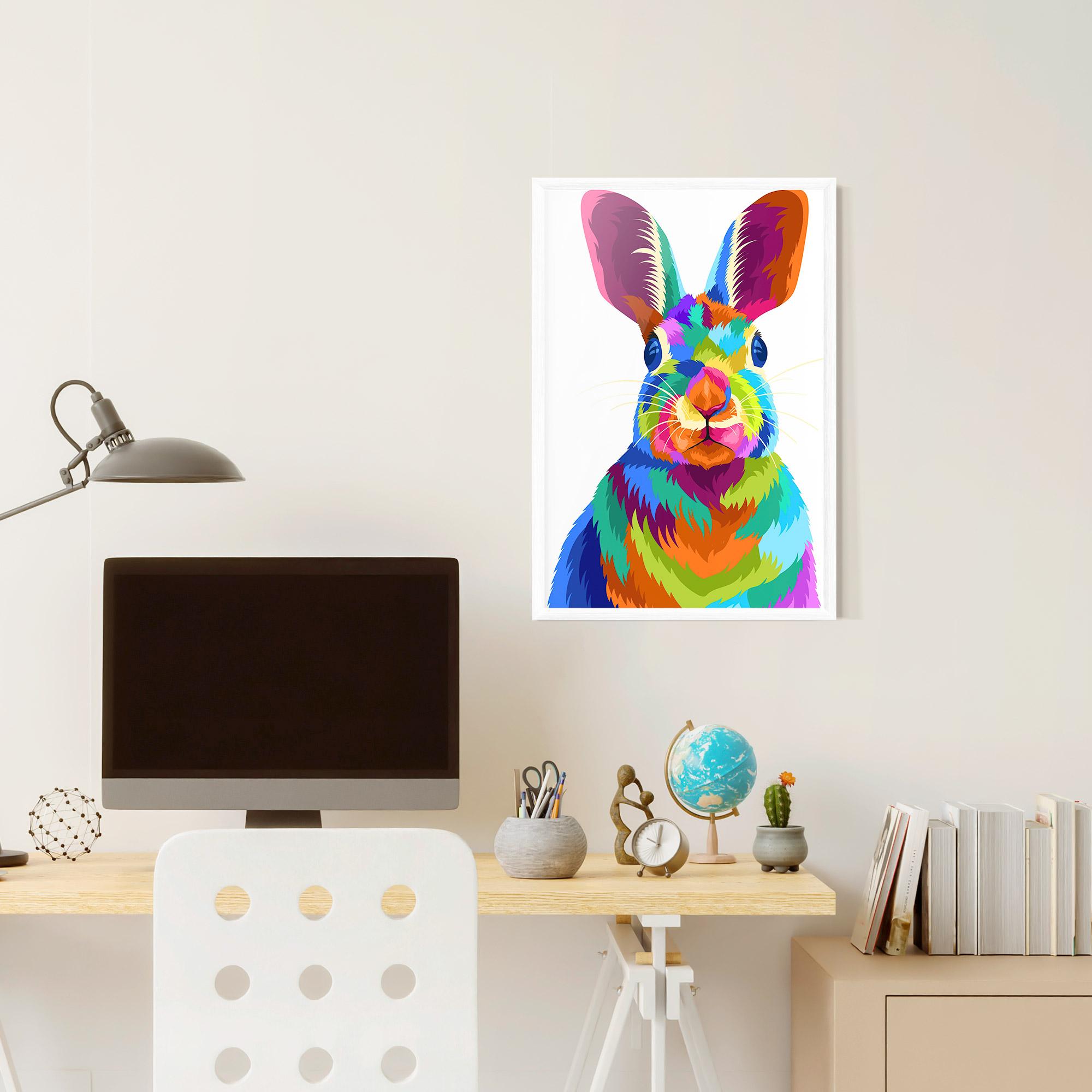 Plakat w Ramie Rabbit Art Style mockup 6