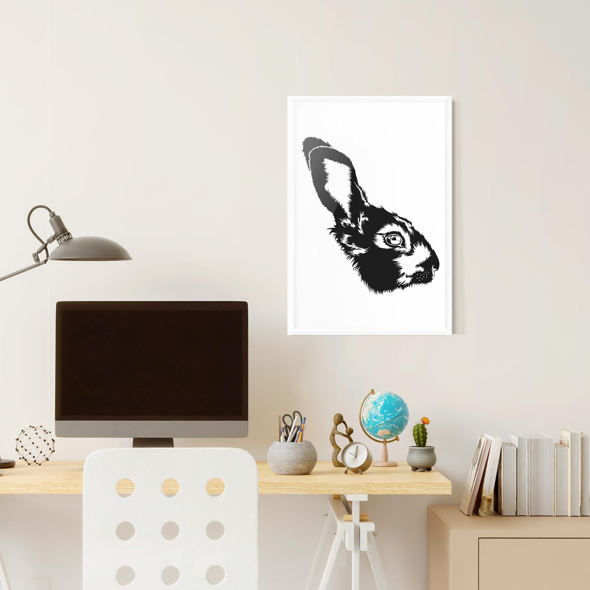 Plakat w Ramie Rabbit Head mockup 6